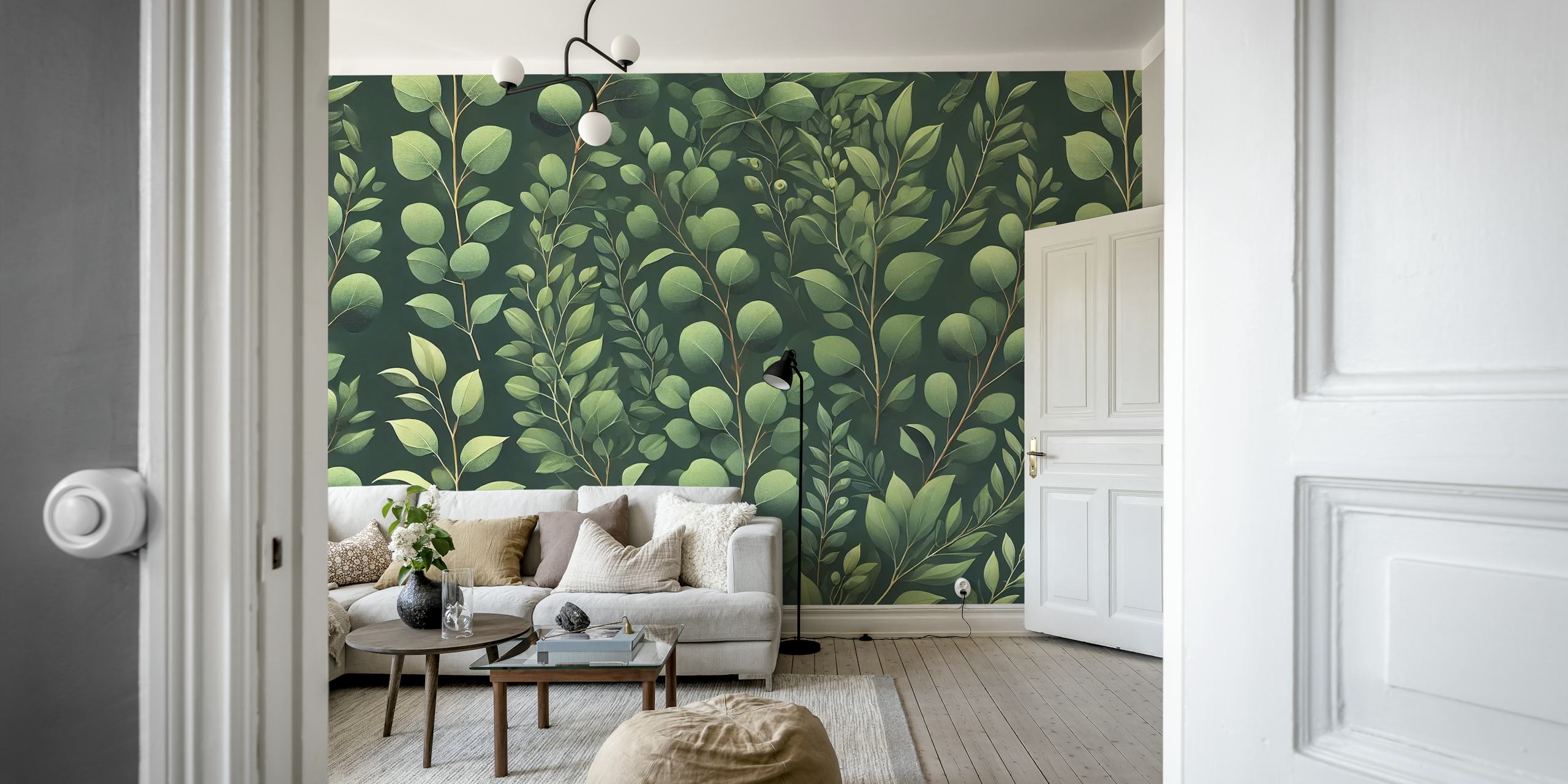 Eucalyptus Grove behang in een kamer