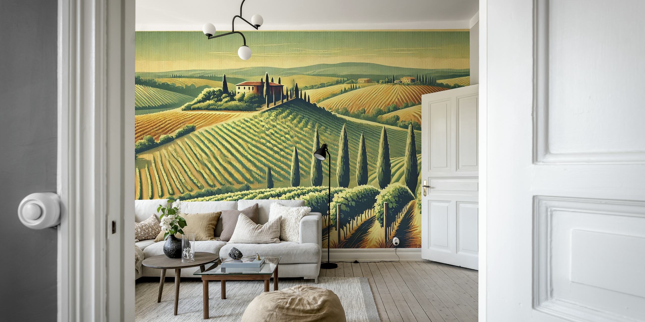 Vintage Vineyard wallpaper v místnosti