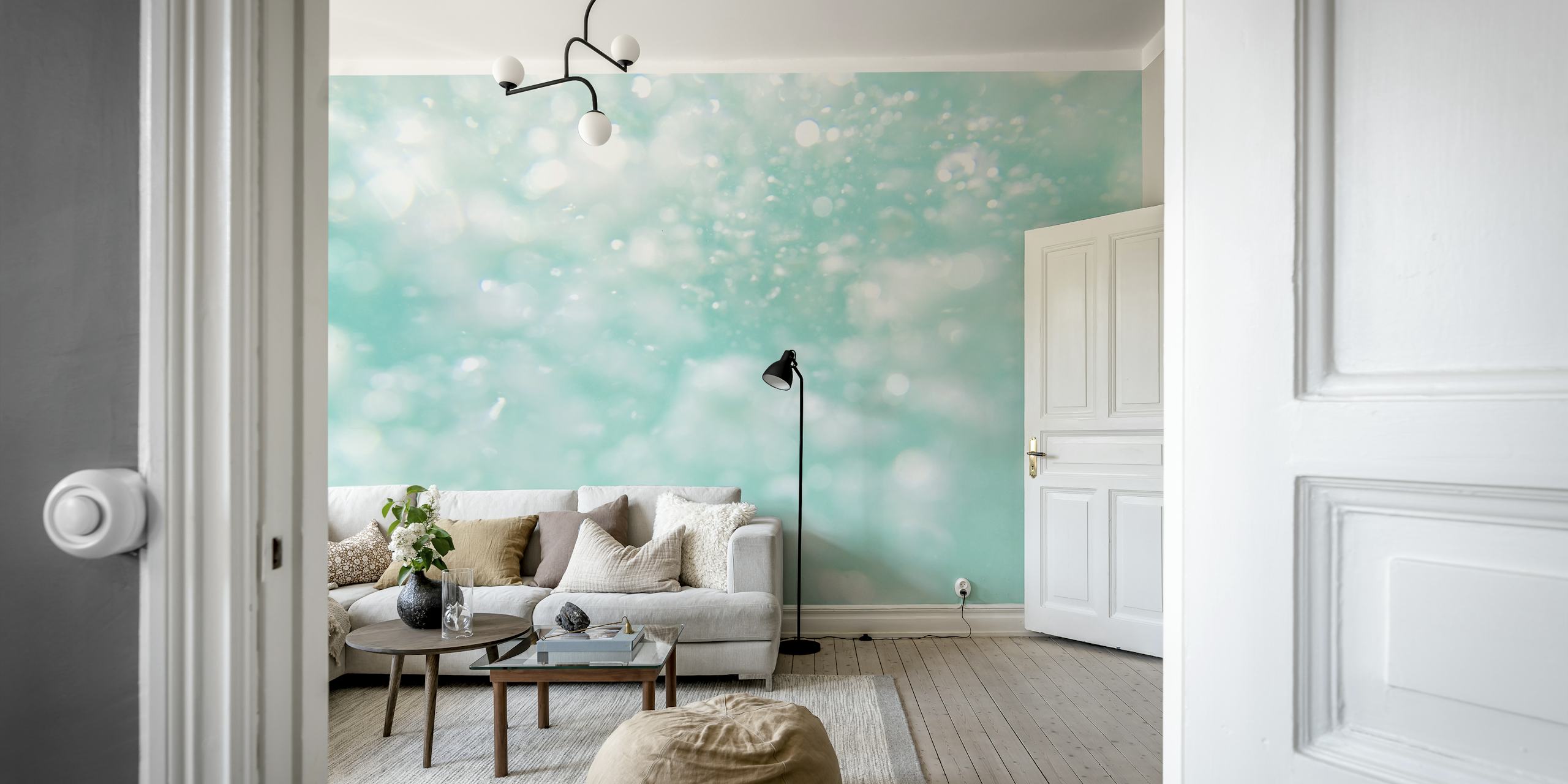 Underwater Caribbean bubbles dream papel pintado en una habitación