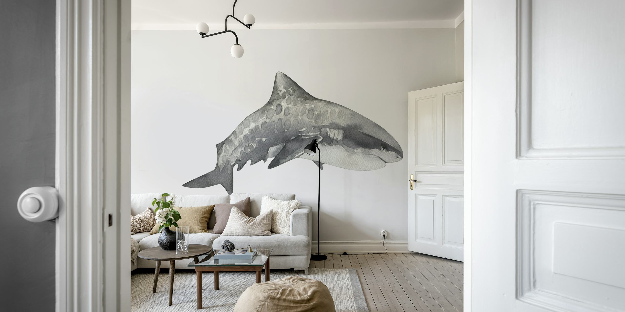 Tapeta Gray Shark zobrazená v místnosti