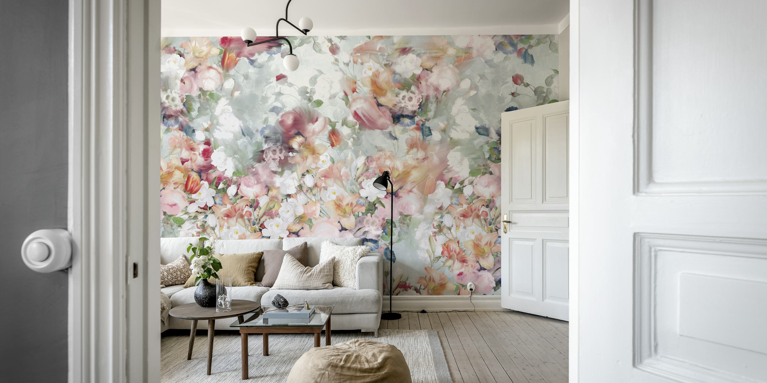 Behang Bouquet of flowers in een kamer