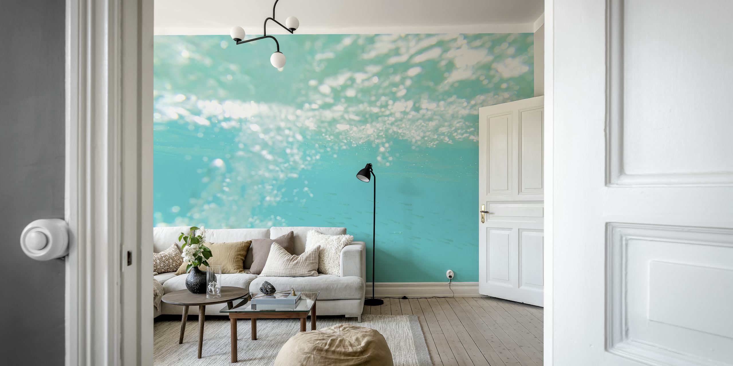 Tapeta Underwater Caribbean Bubbles Dream v pokoji