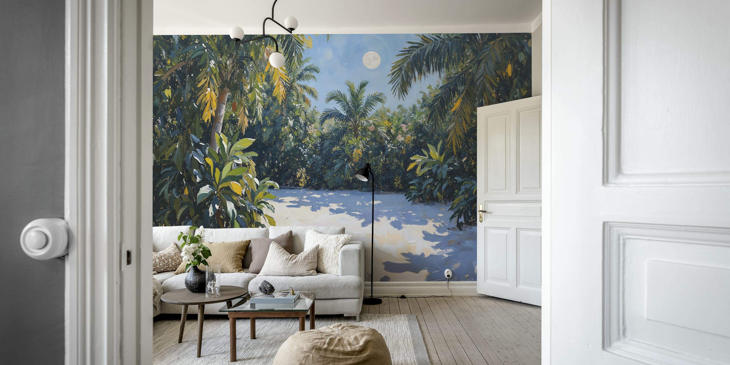 Tropical Moonlit Oasis ταπετσαρία σε ένα δωμάτιο