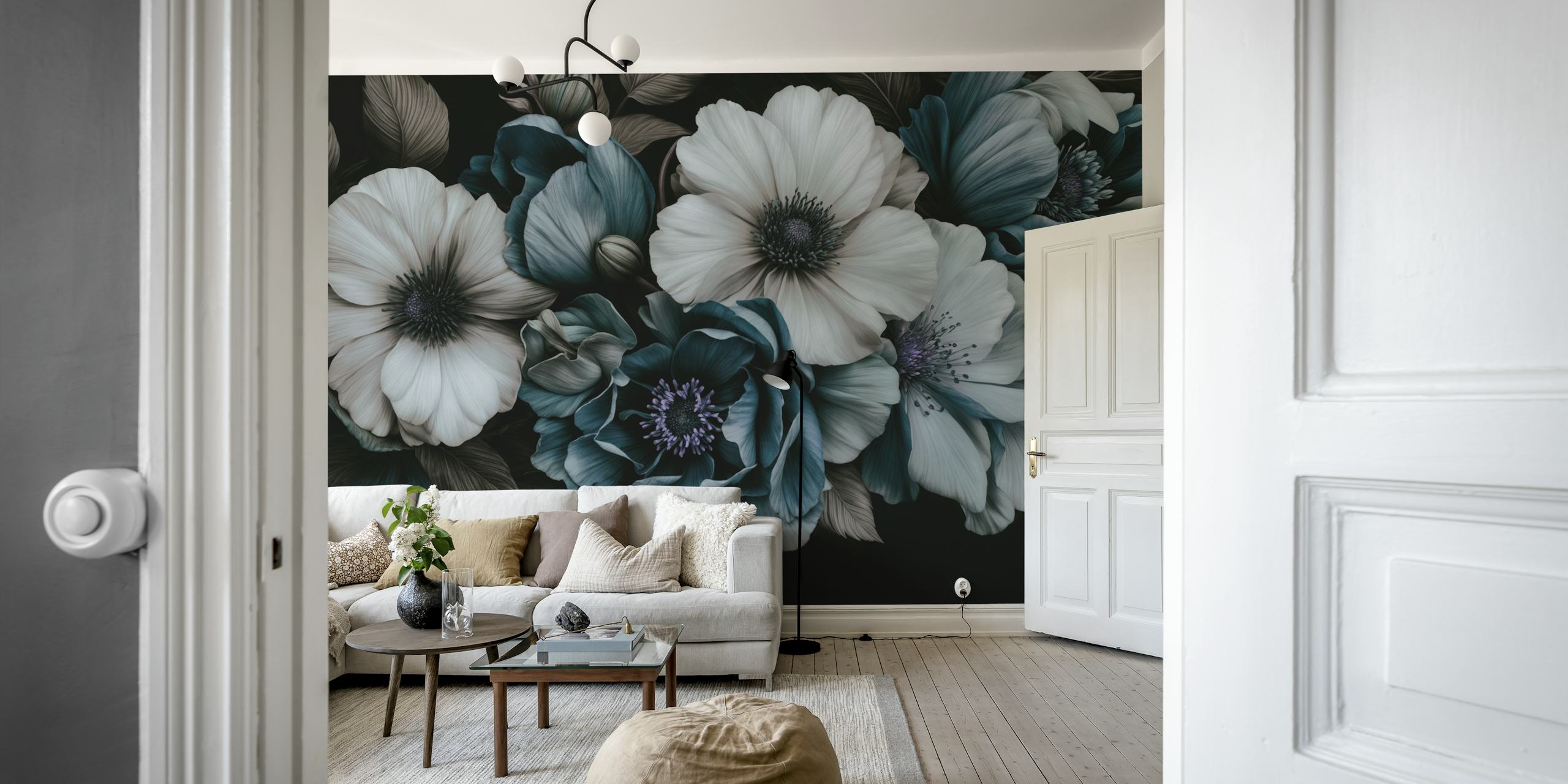 Papier peint Twilight Floral Symphony dans une pièce