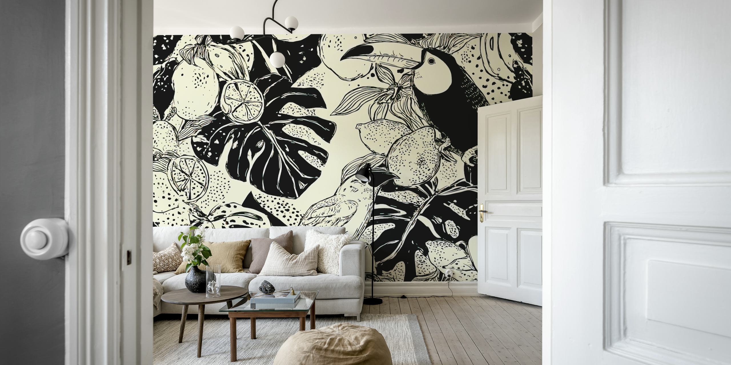 Jungle Symphony tapettisuunnittelu huoneessa