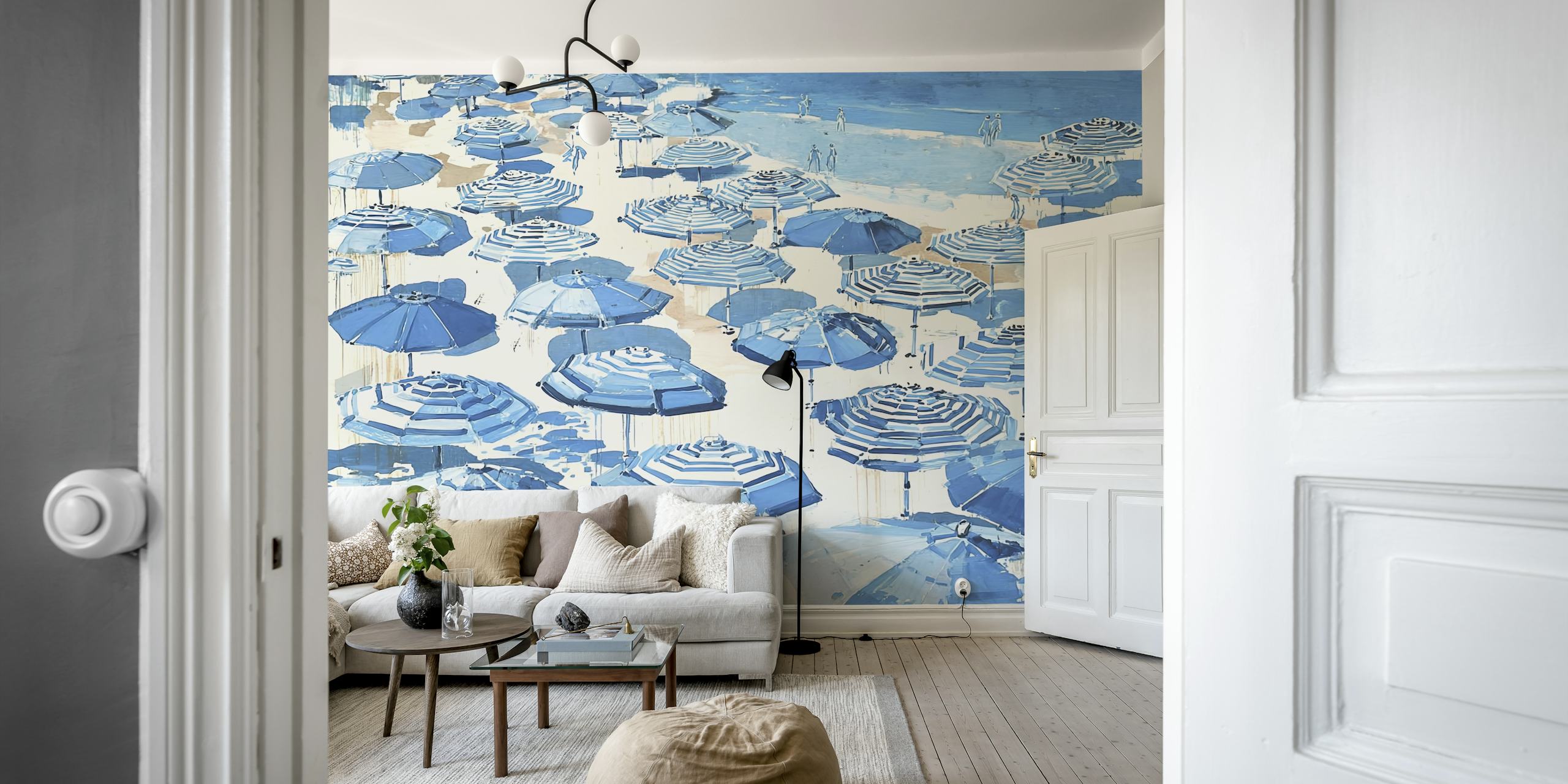 Coastal Blue vacation wallpaper design