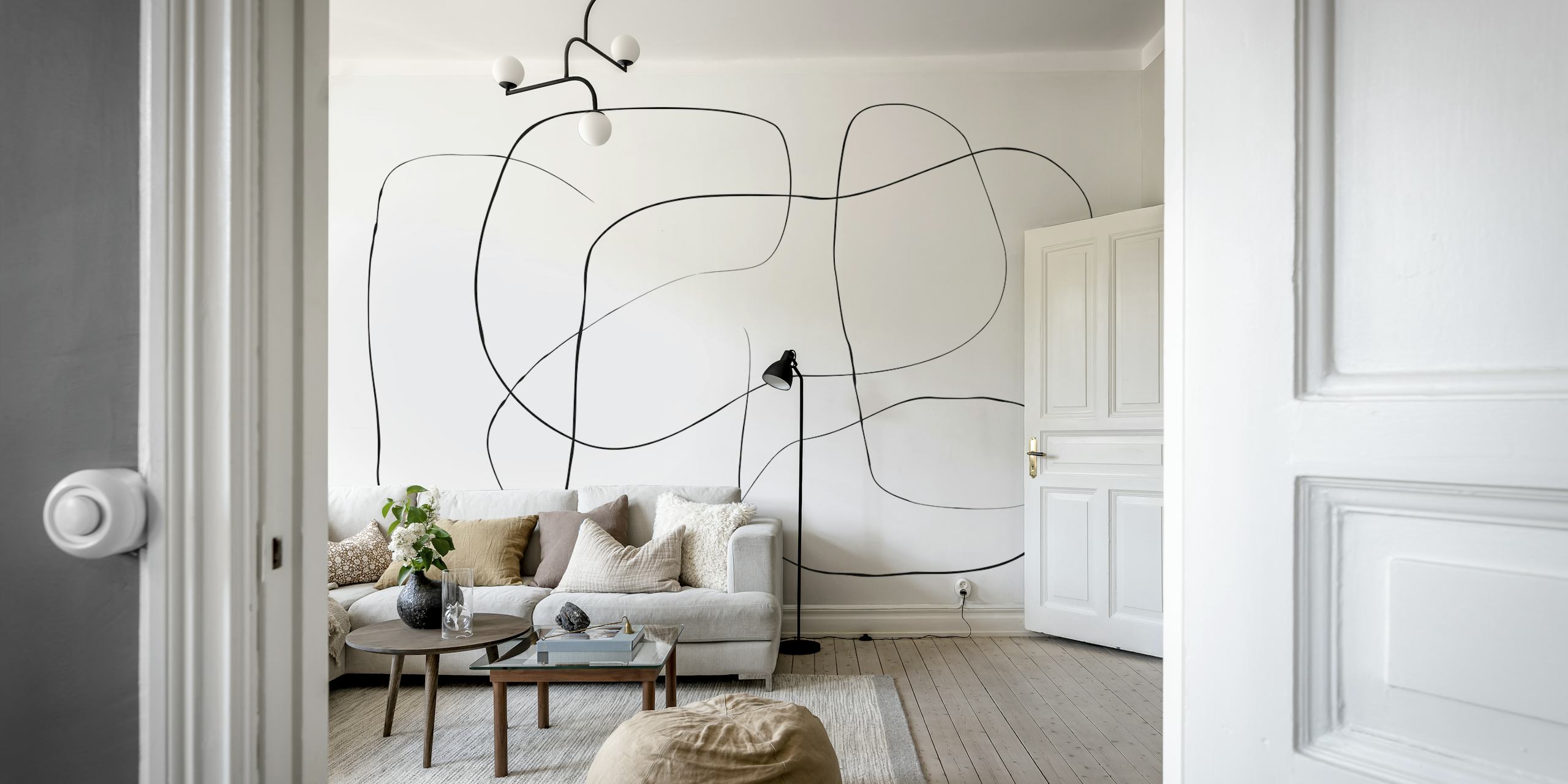 Primer plano de Fine Line y Line Art Abstract