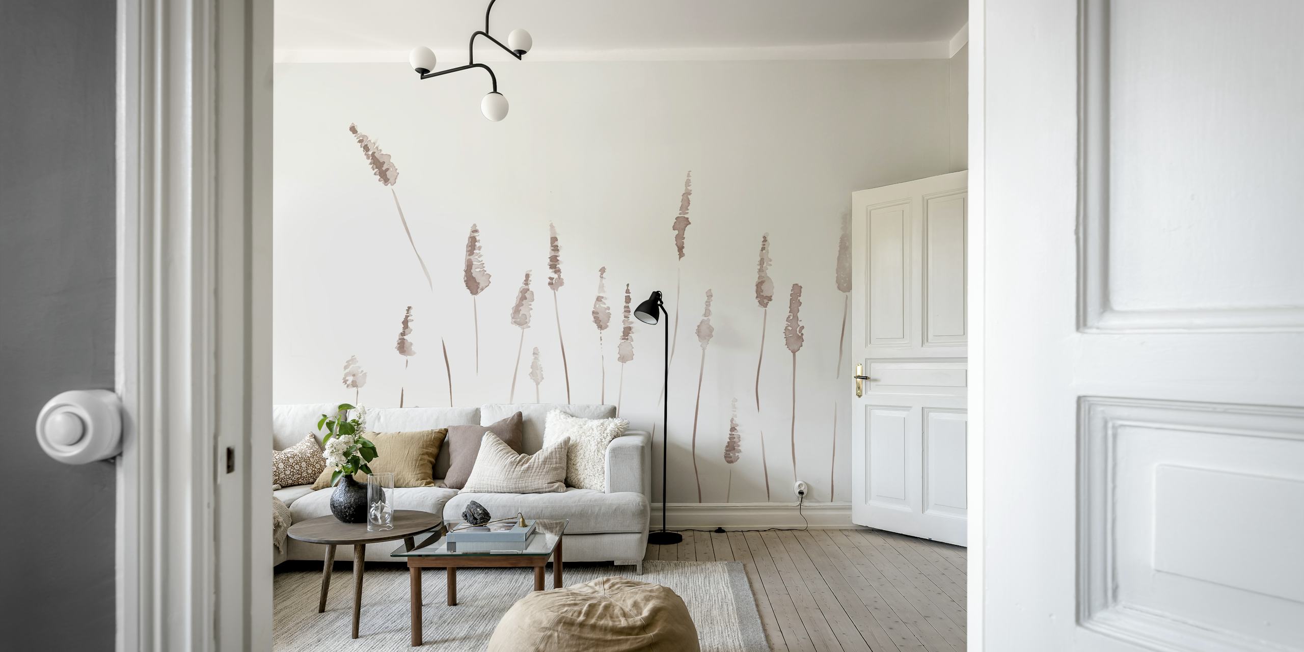 Design tranquillo di watercolor reeds