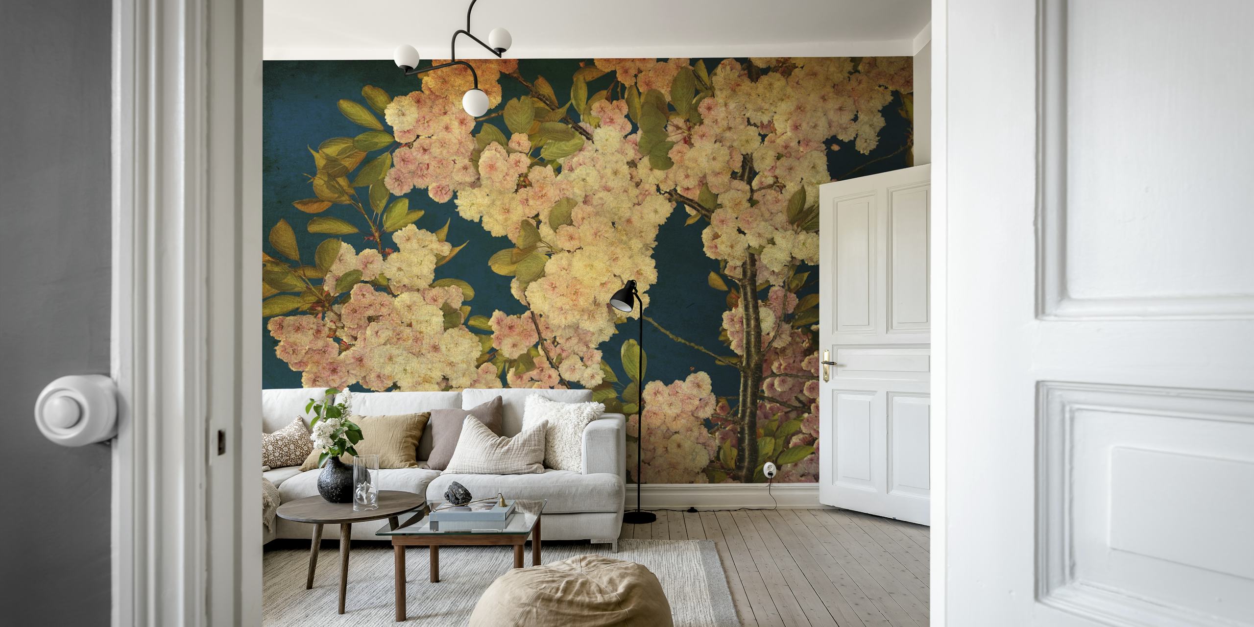 Tranquil cherry blossom wallpaper huoneessa