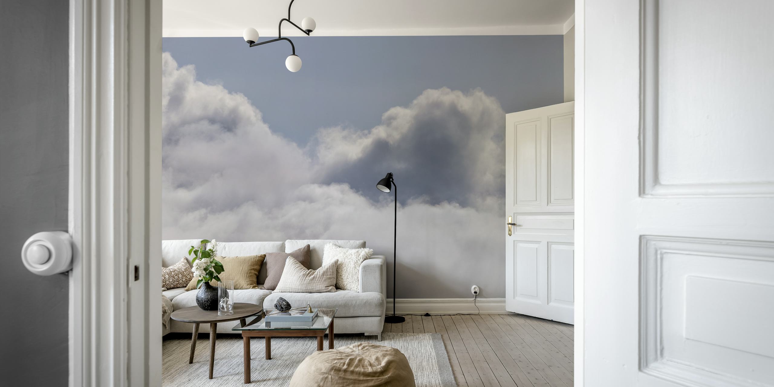 Airy Cloudy Bliss wallpaper in a room