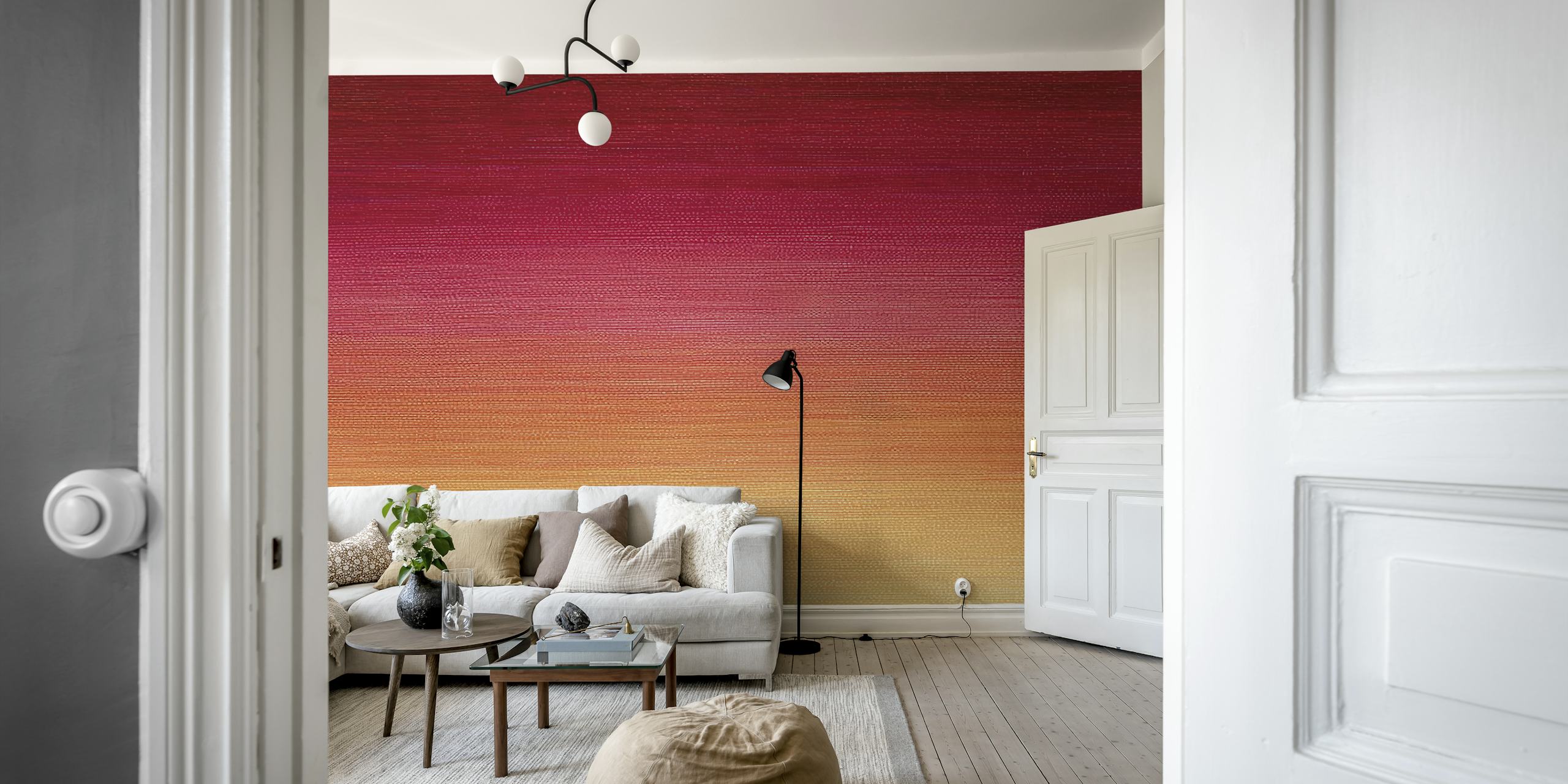 Ταπετσαρία Sunset Red Gradient σε ένα δωμάτιο