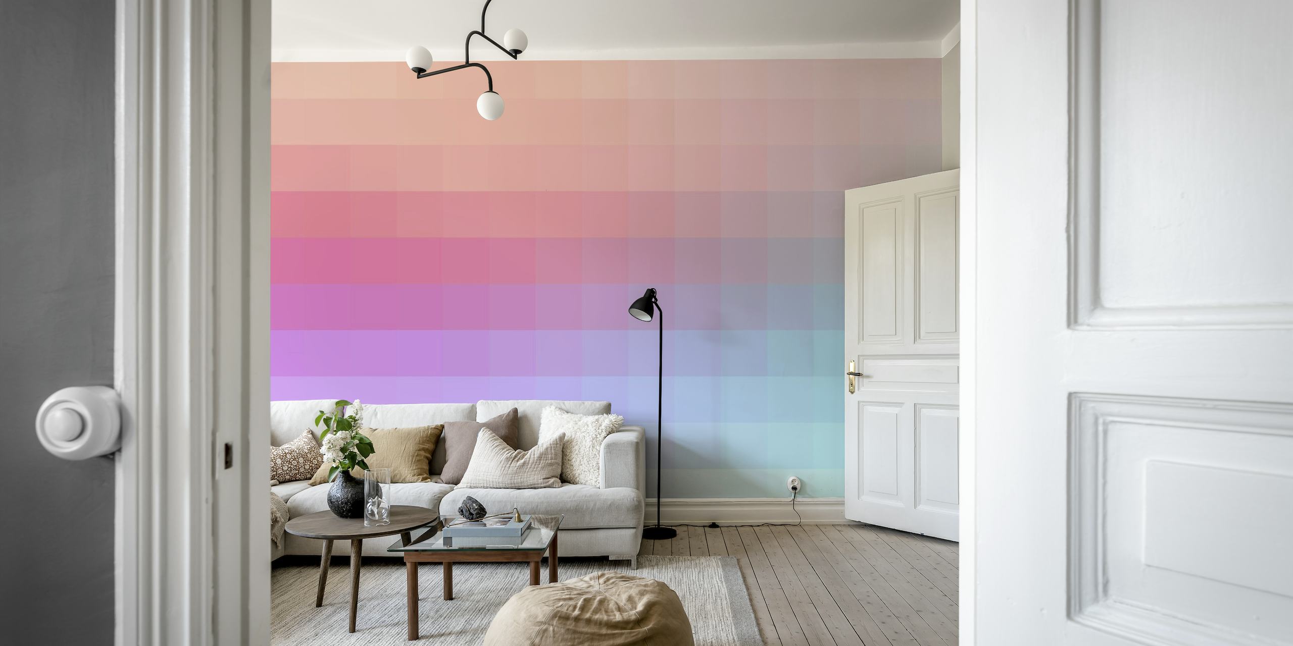 Soft pink to lilac gradient wall mural named Lumen 02 Pink and Lilac