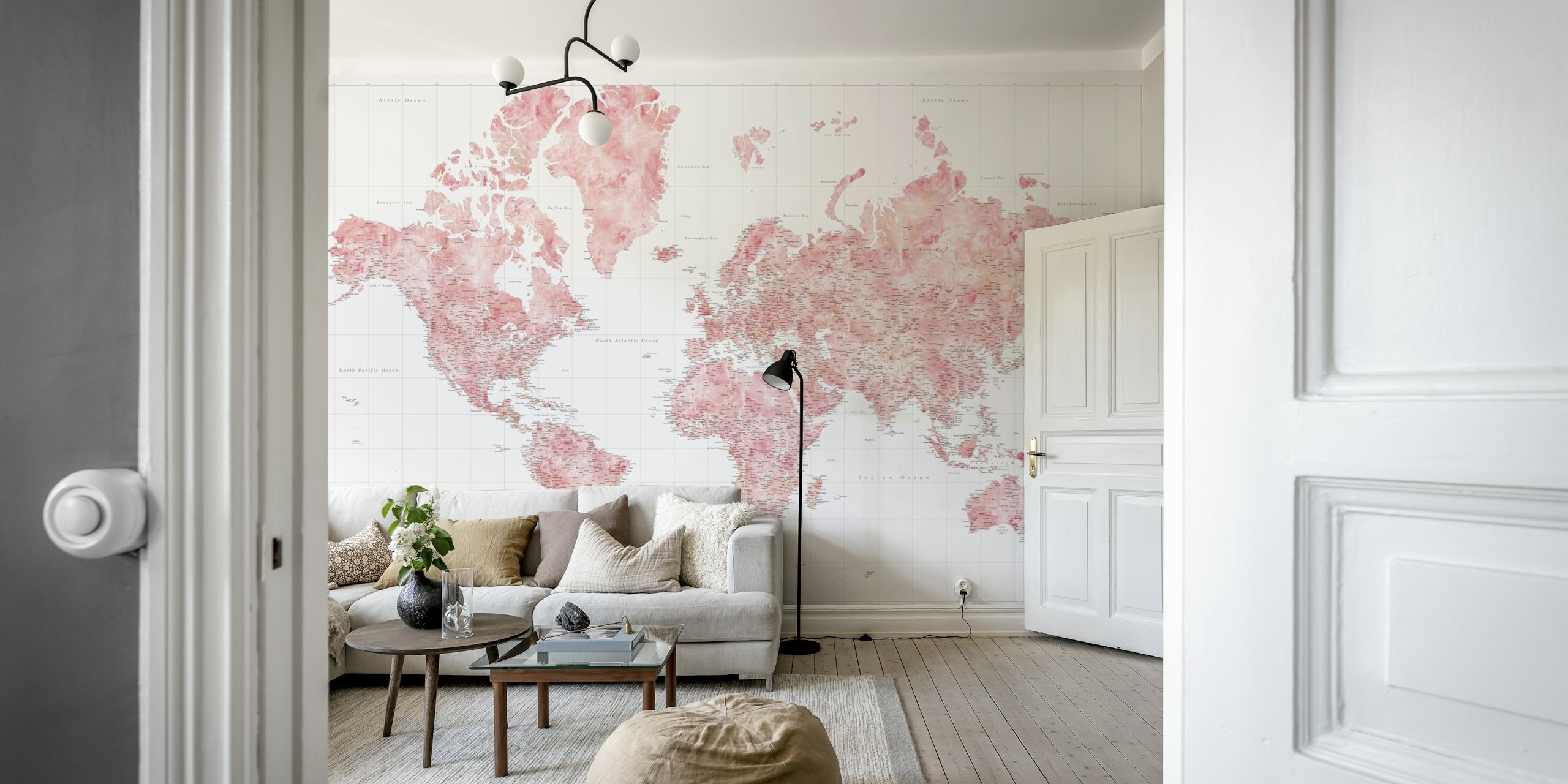 High detail world map tapeta w pokoju