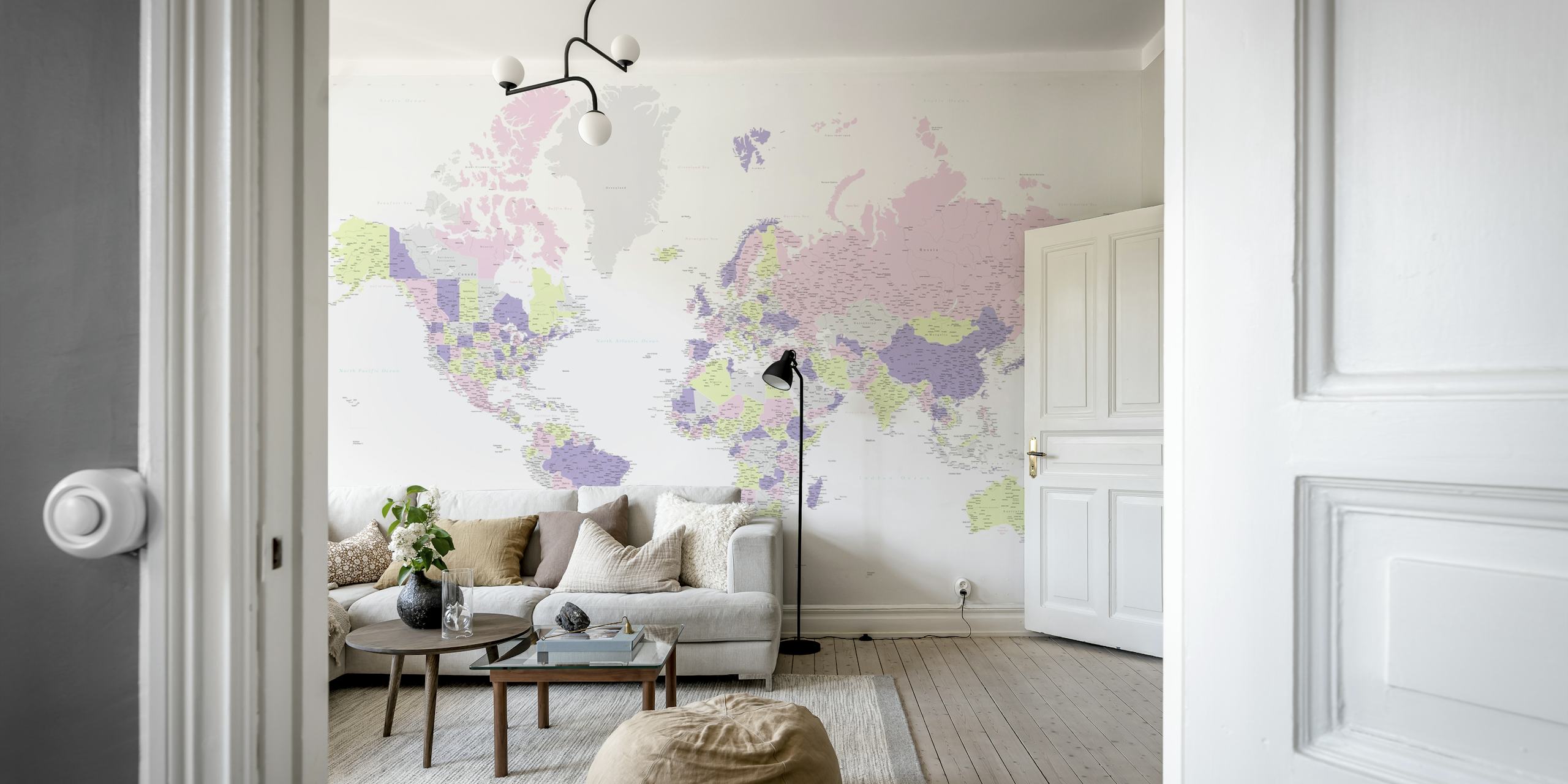 Adventure world map wallpaper in a room