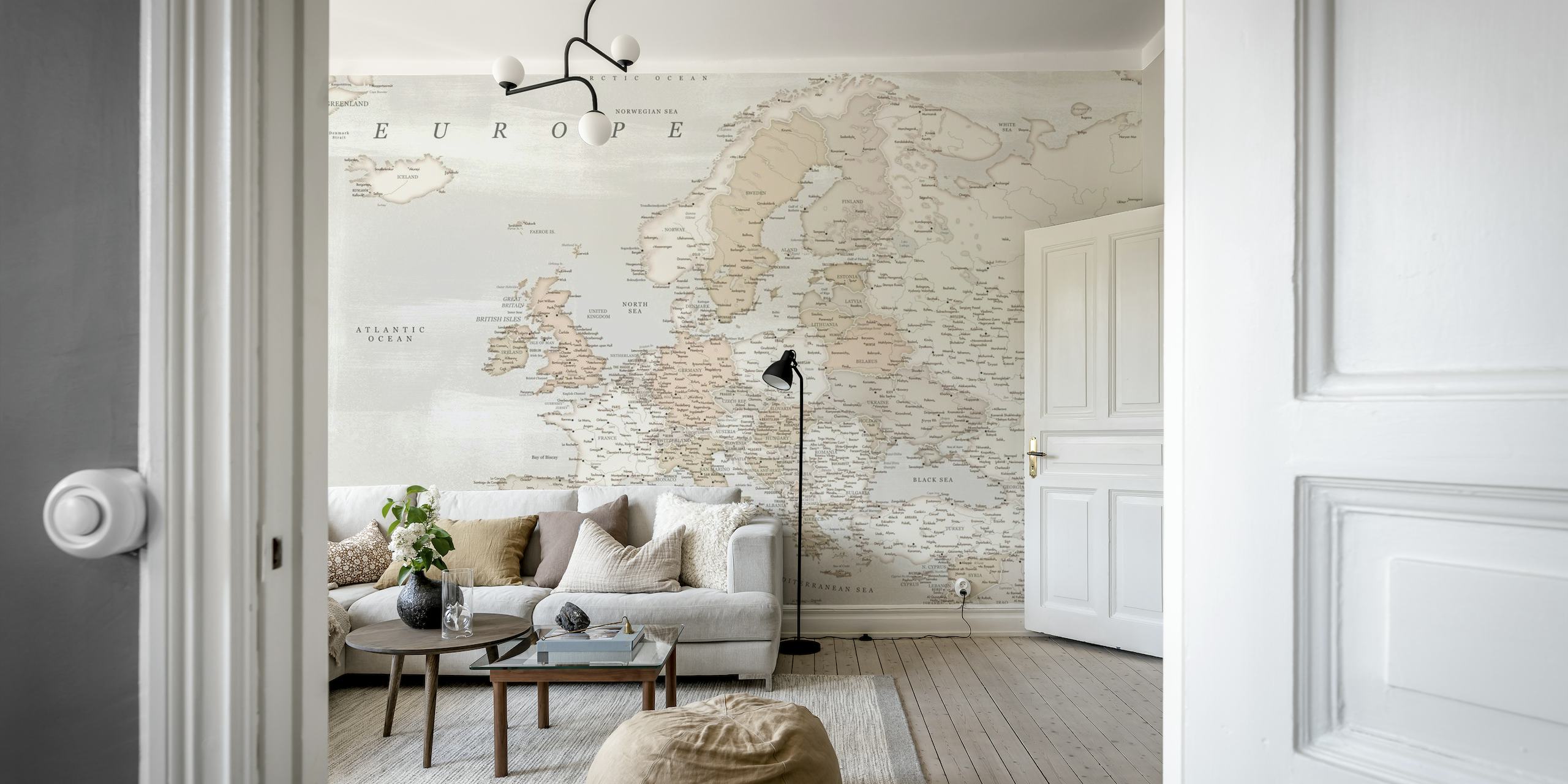 Detailed Europe map Lucille papel de parede