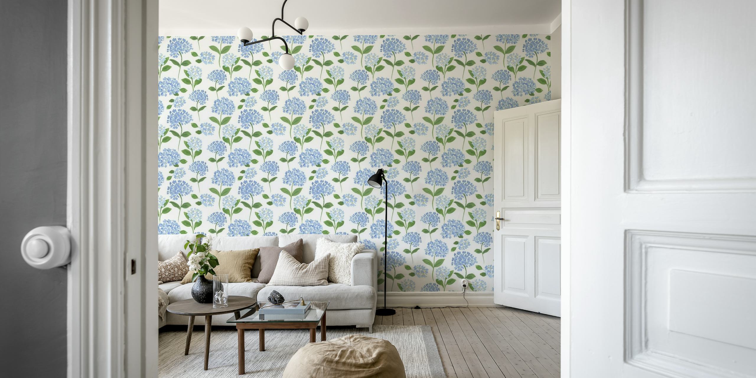 Blue Hydrangea Wallpaper behang