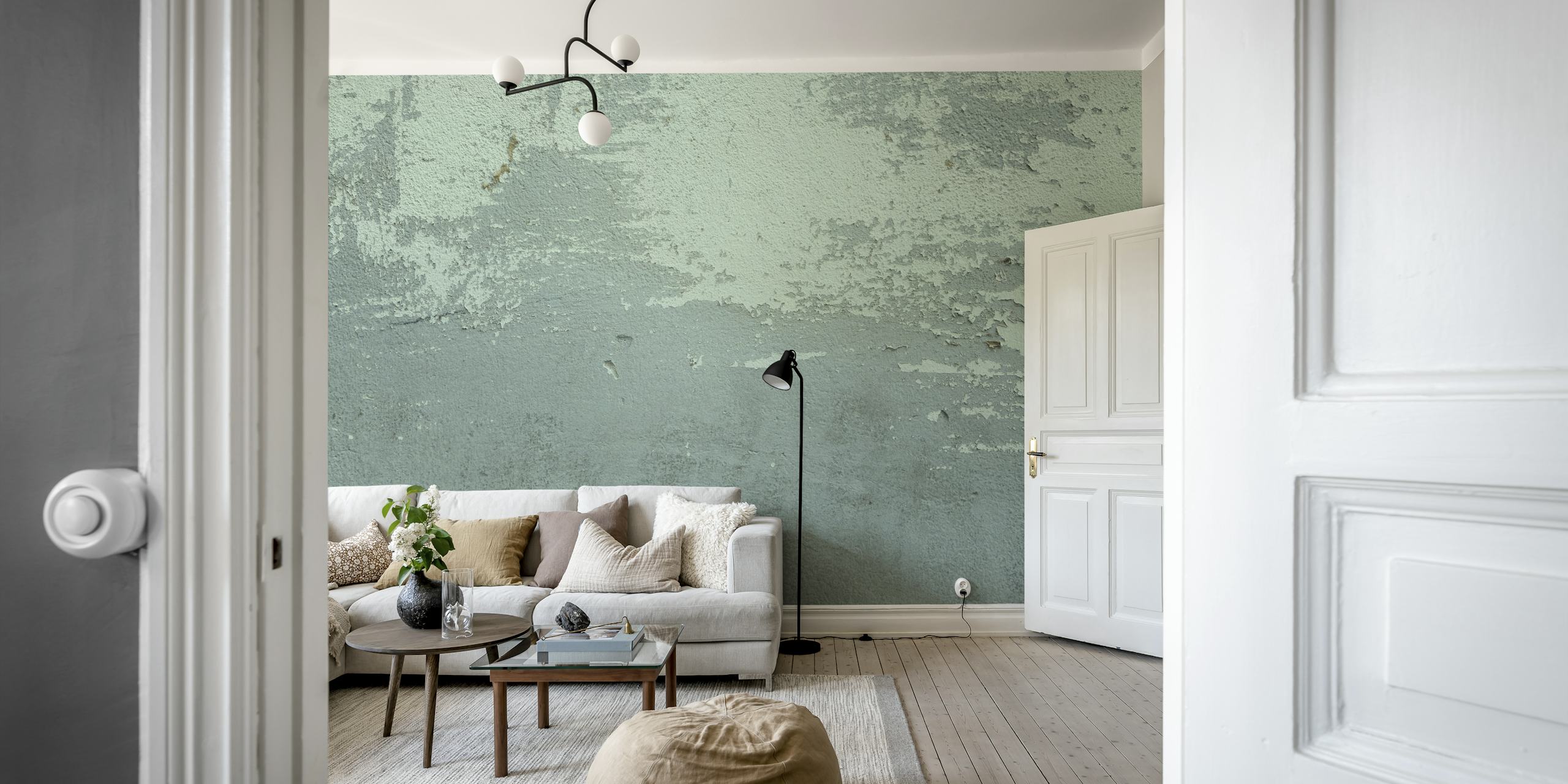 Old Wall Sage Green wallpaper in a room