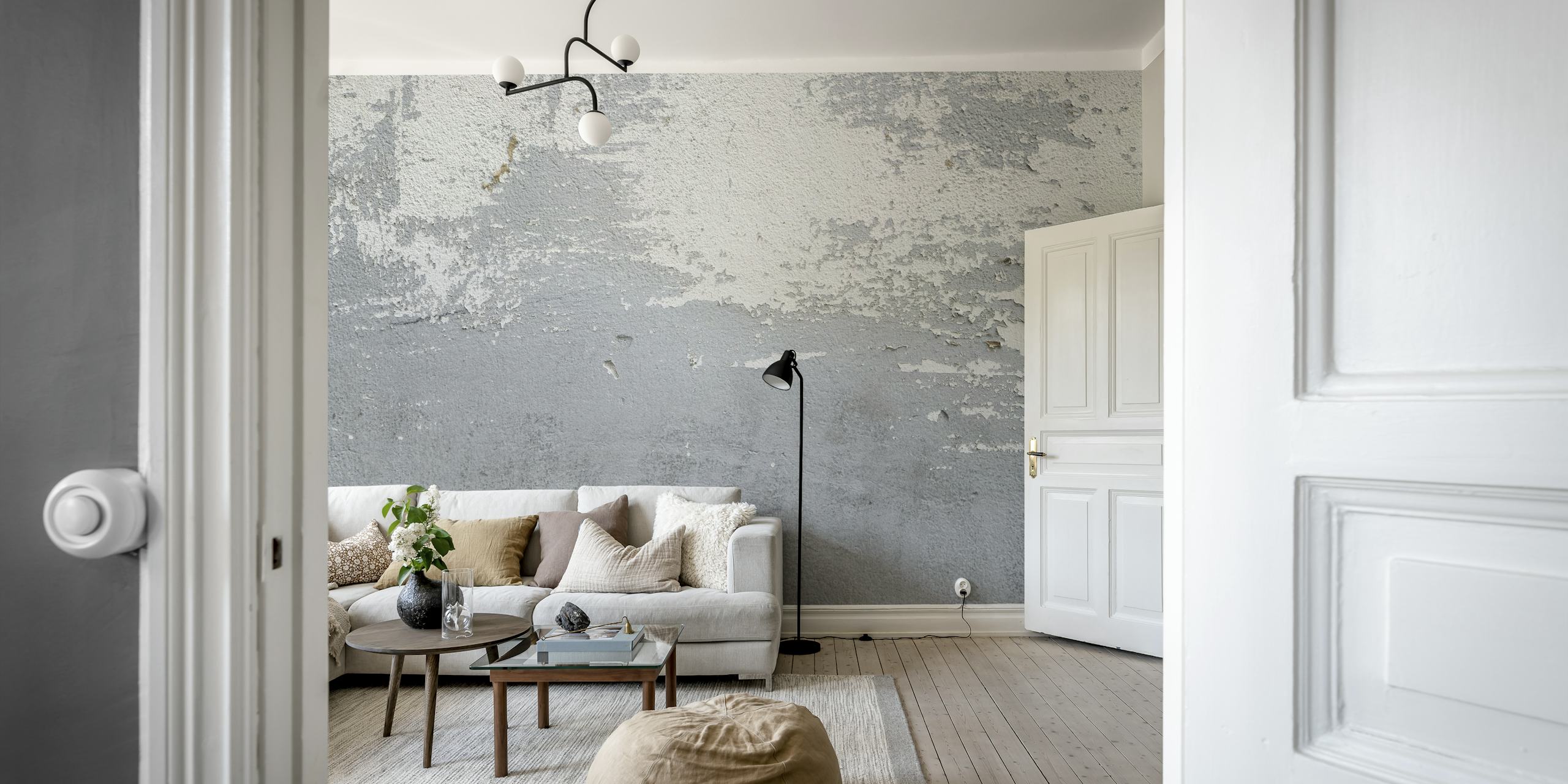 Old Wall Grey papel pintado en una habitación