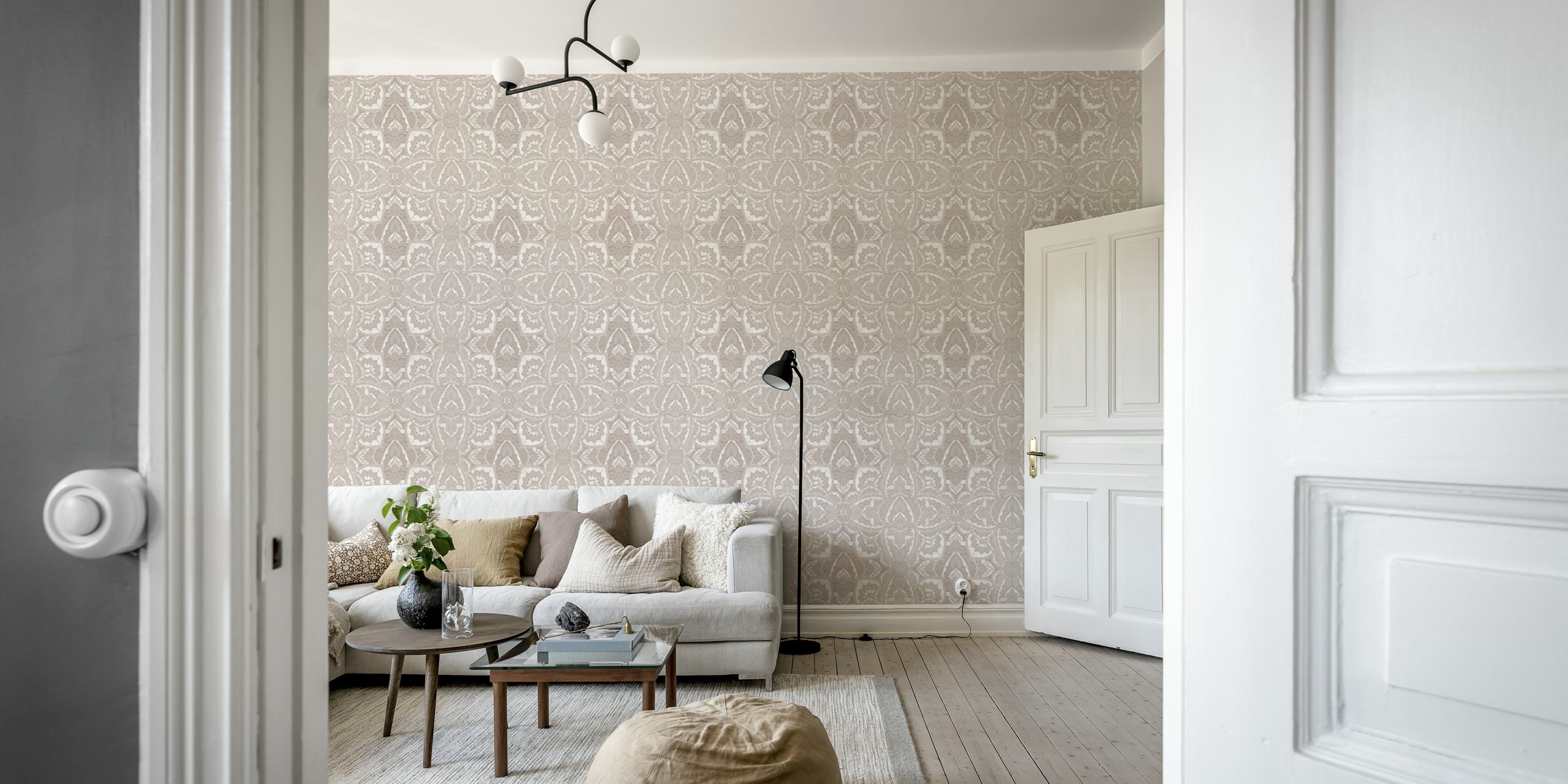 Geometric patterns in soft pink tones wallpaper
