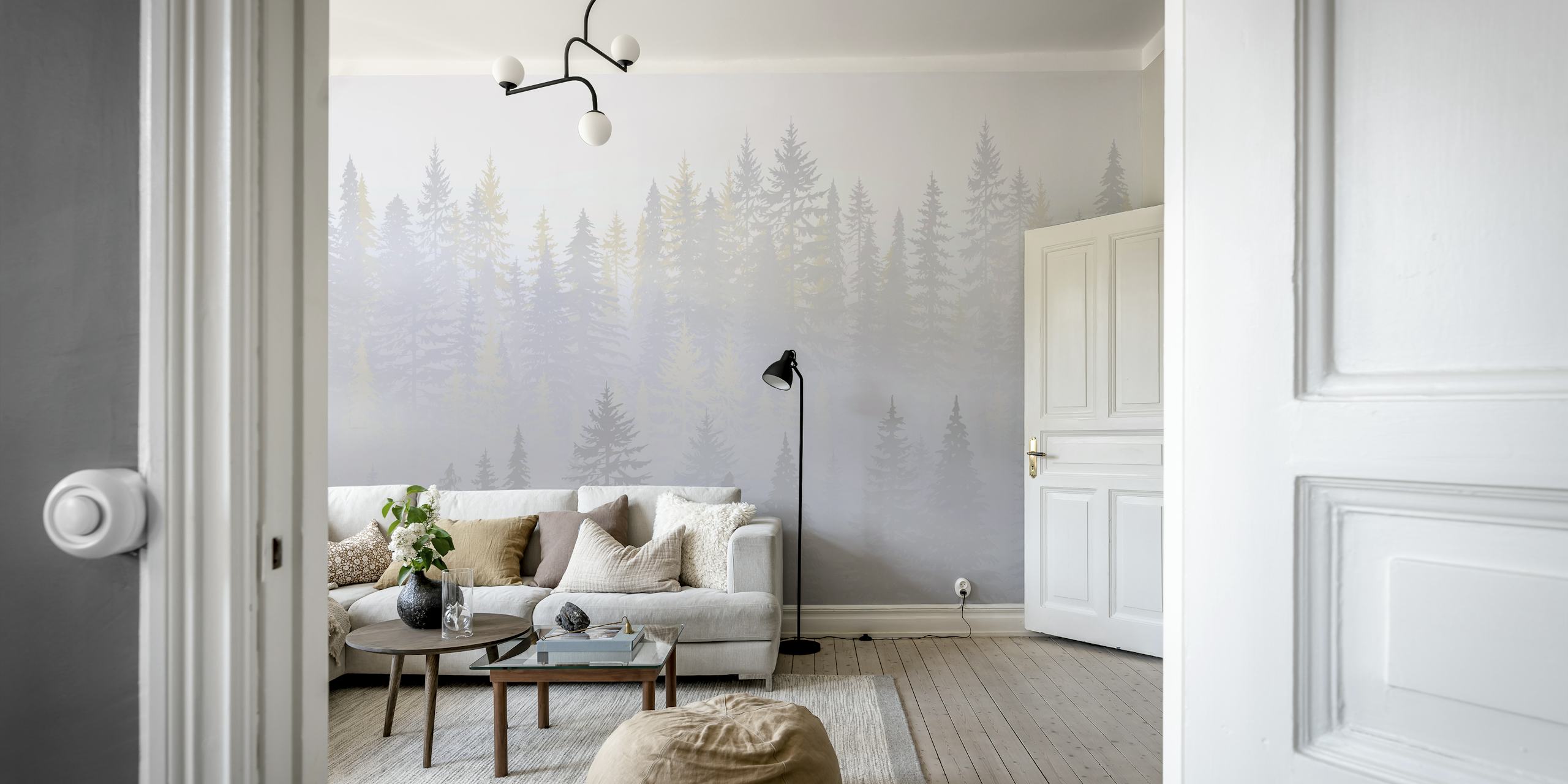 Forest Gray Mountain wallpaper in a room