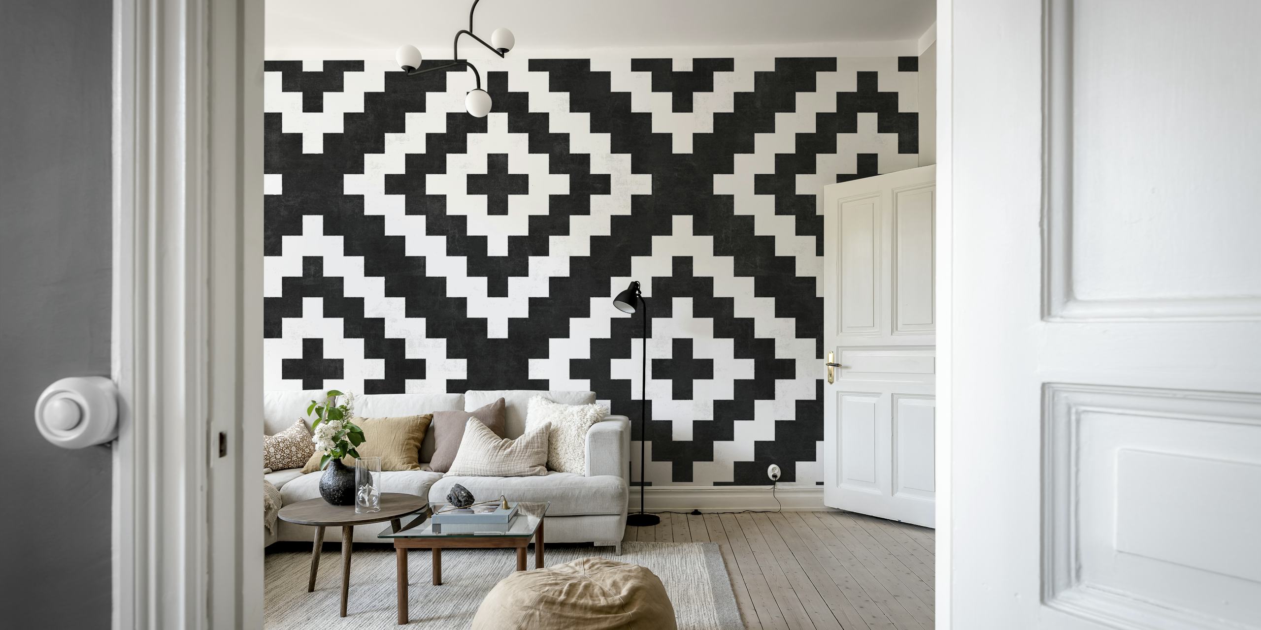 Urban Tribal Pattern No 17 behang in een kamer