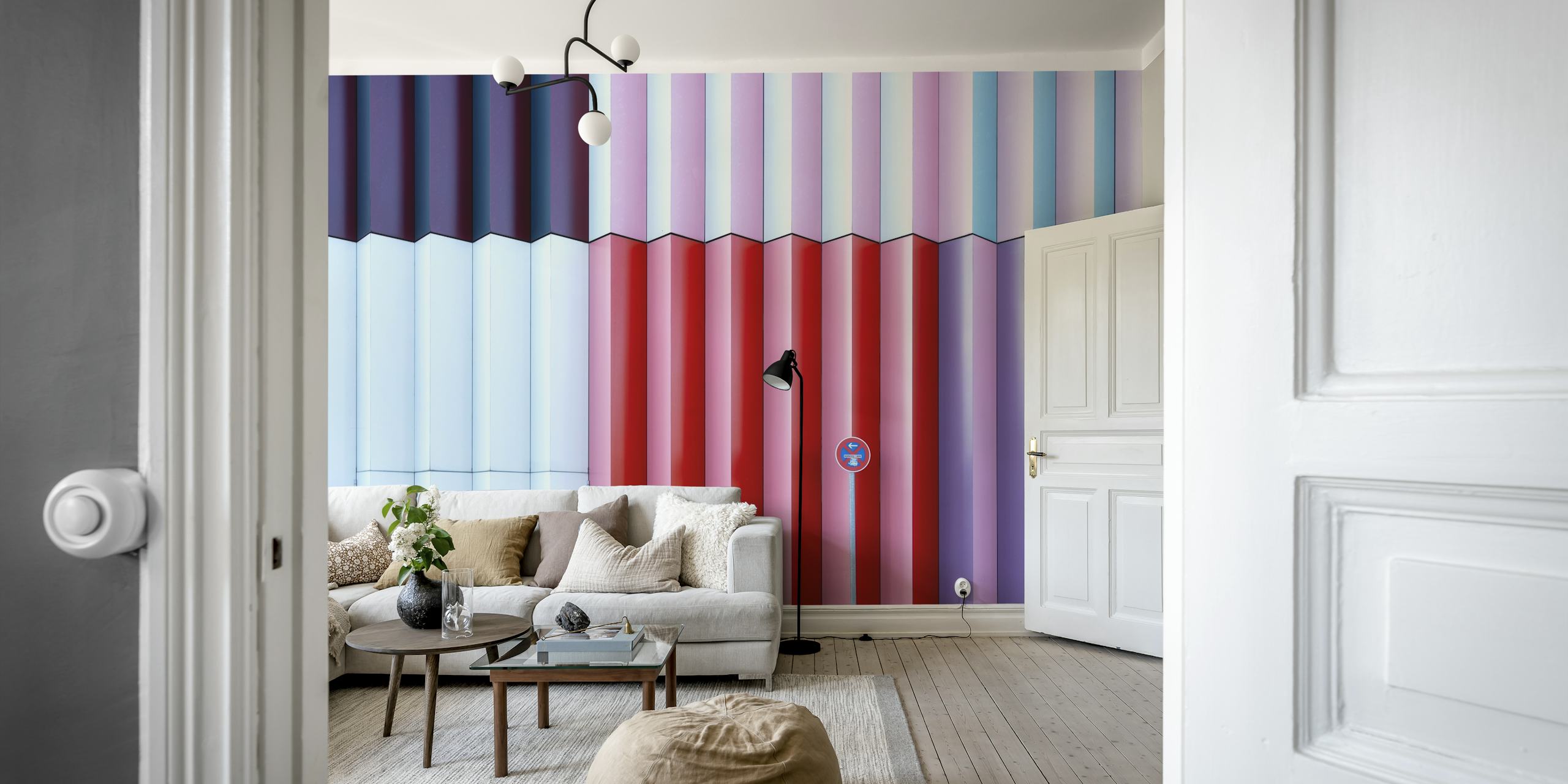 Colorful σχέδιο ταπετσαρίας σε ένα δωμάτιο