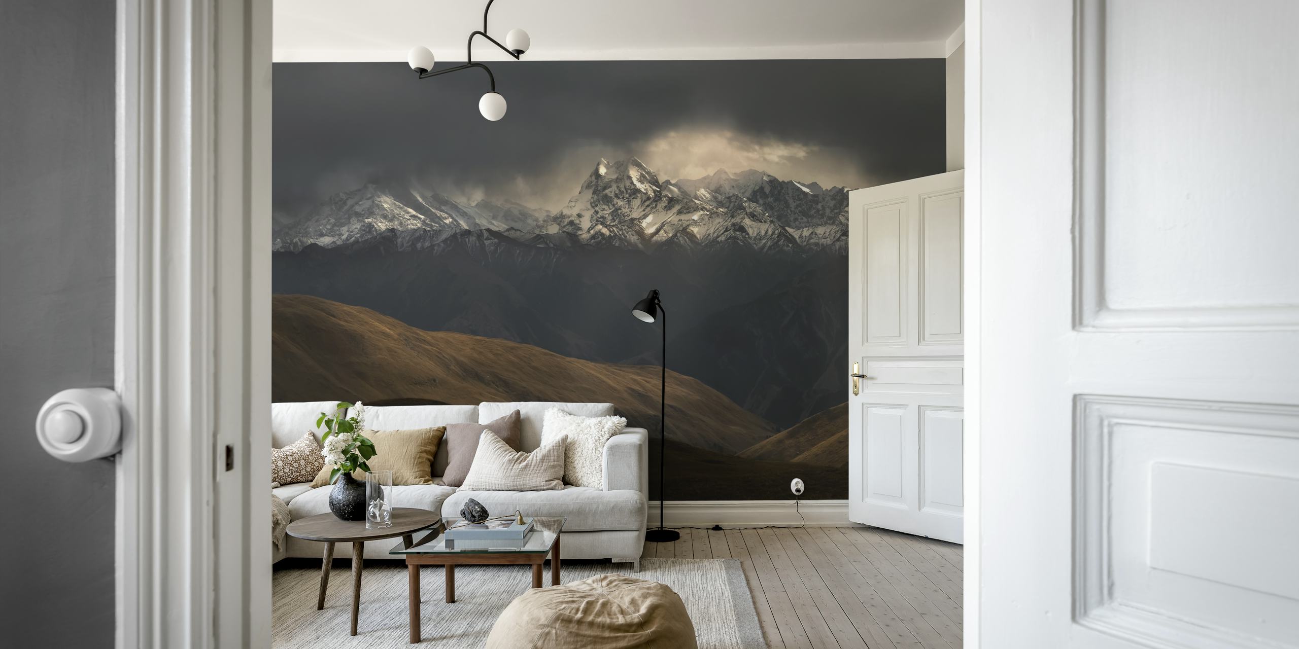 Snow Mountain Peak wallpaper in a room