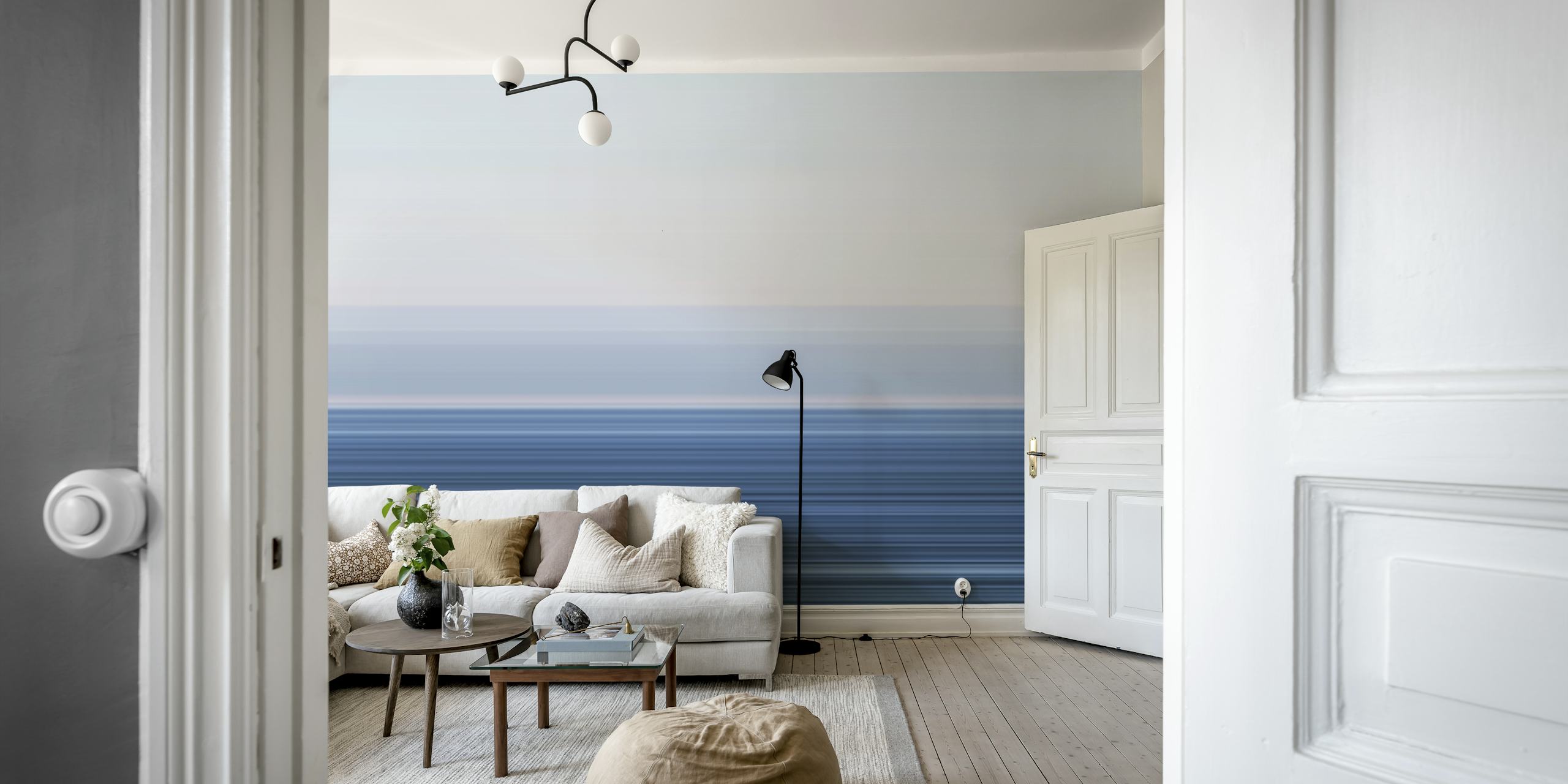 Linje Aruba tapetdesign visad i ett rum