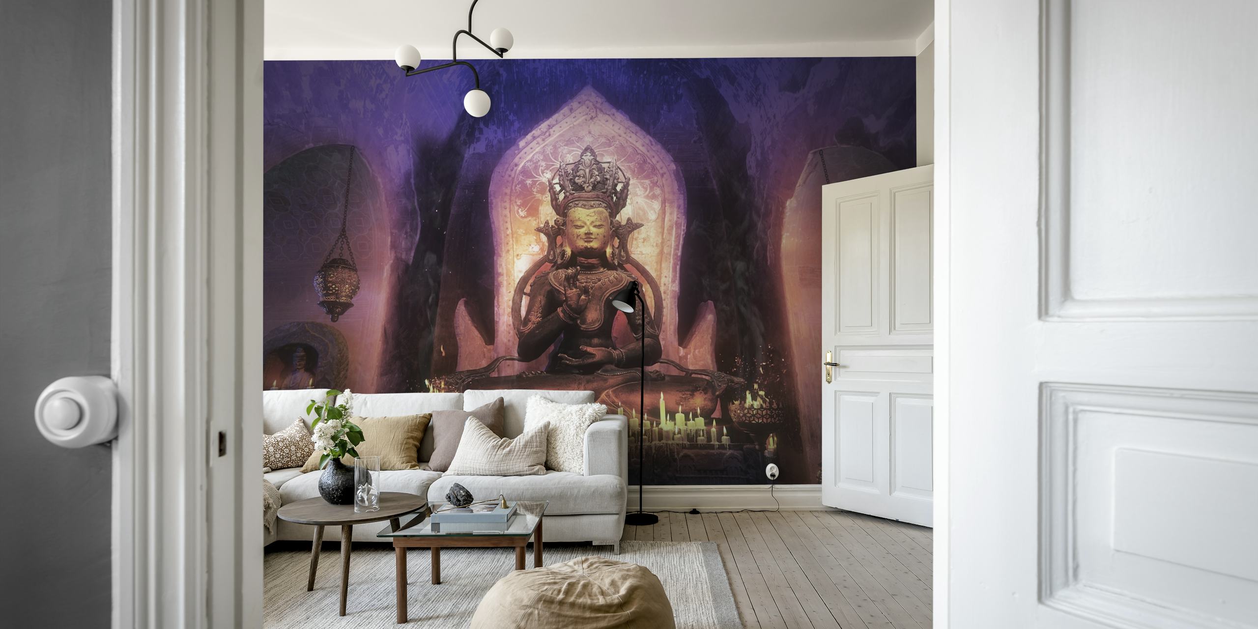 Buddha Temple Sanctuary wallpaper in a room