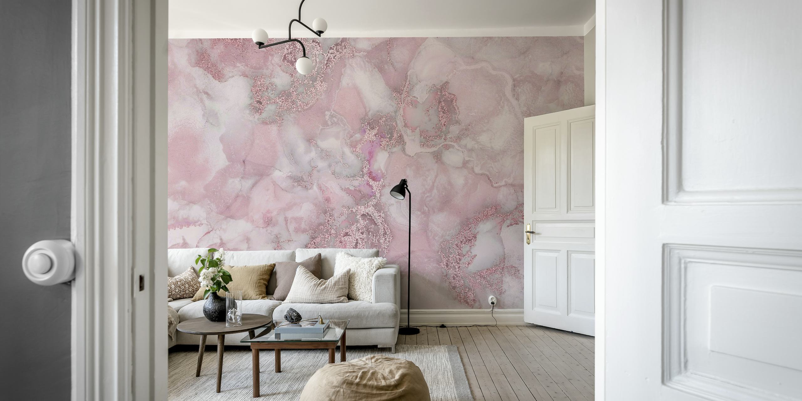 Alcohol Ink Pastel Pink Marble wallpaper