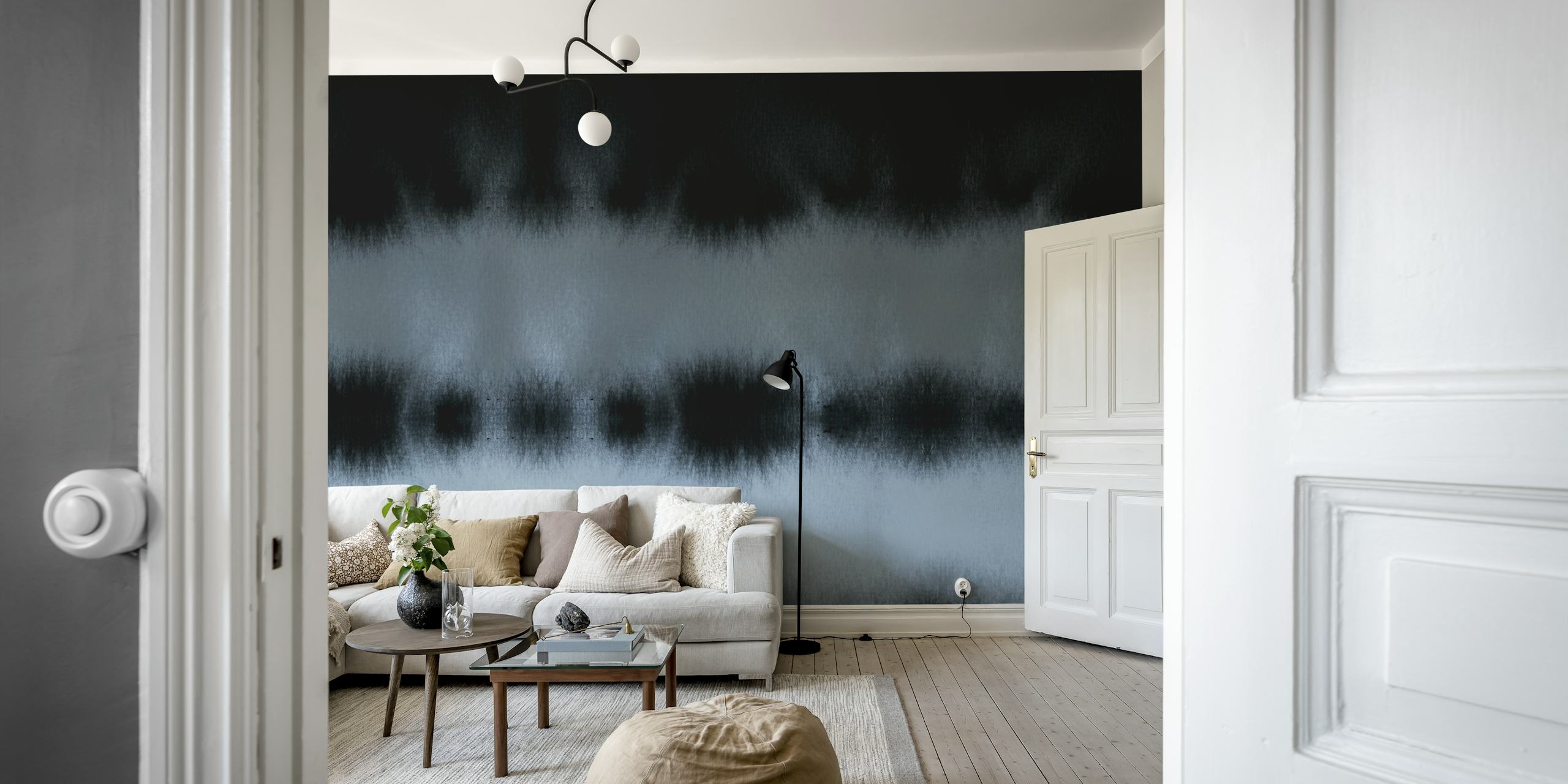 Abstrakt grå akvarell horisont fototapet