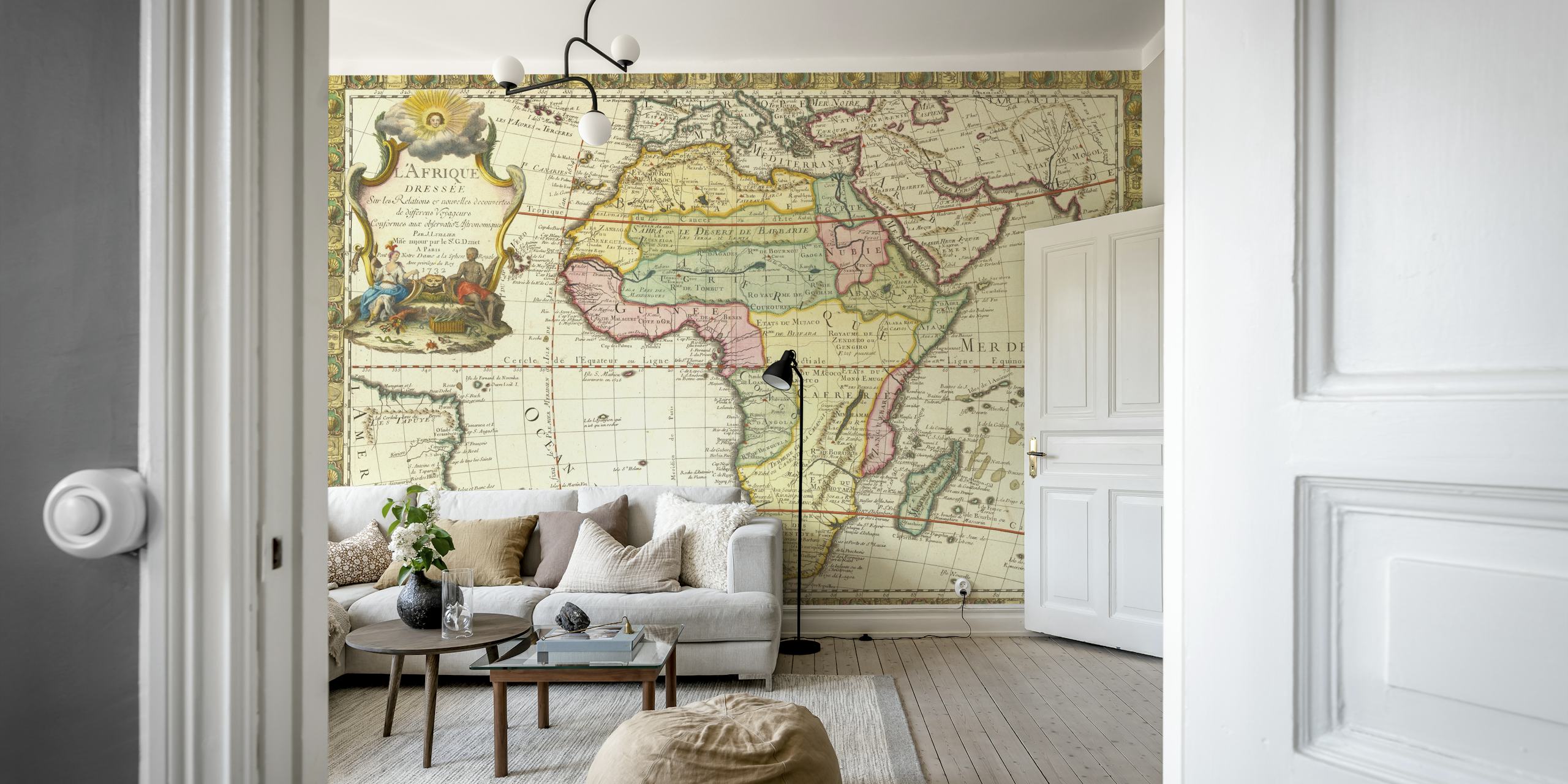 1732 Ancient Africa Map papel pintado en una habitación