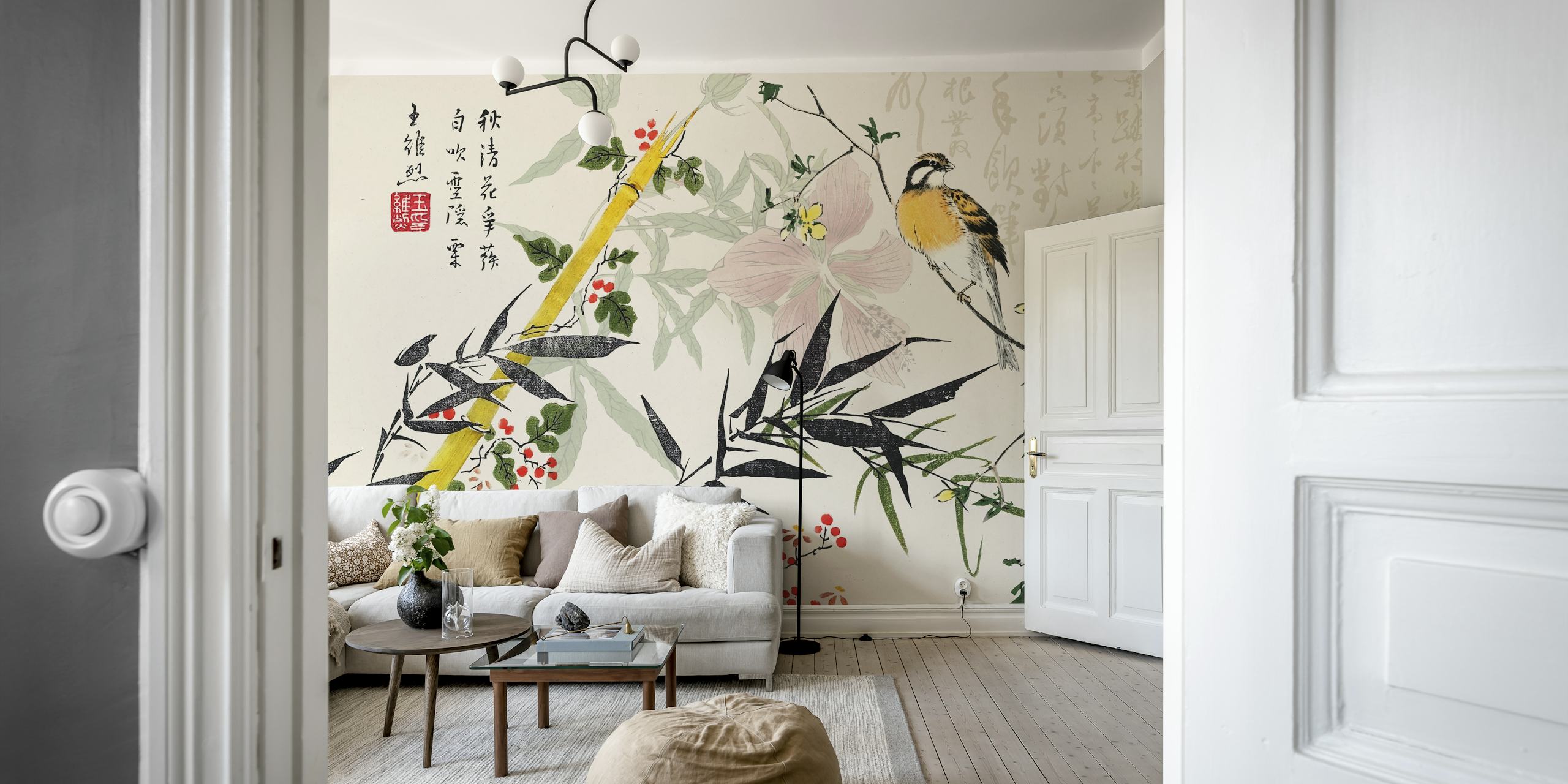Bamboo Chinoiserie tapeta u sobi