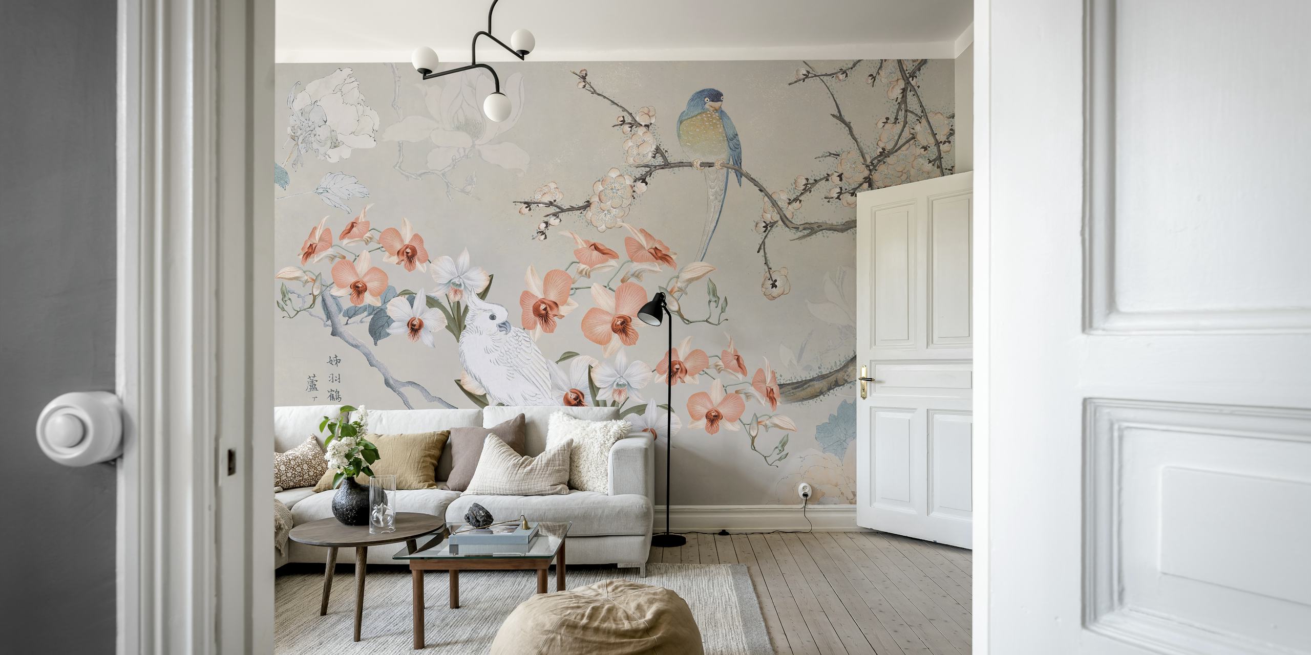 Dizajn tapete Spring Birds Chinoiserie