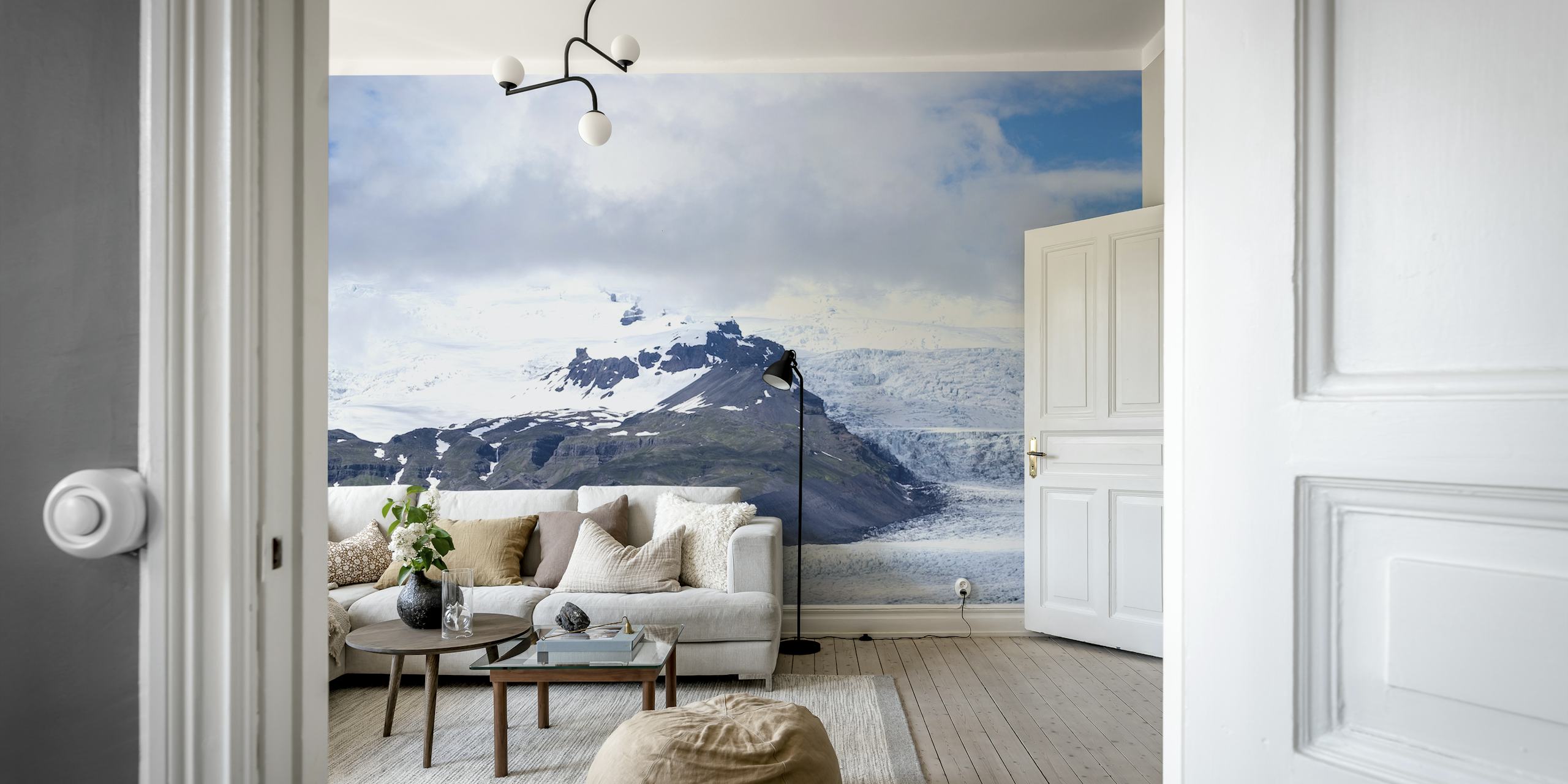 Icelandic glacier landscape wallpaper in a room