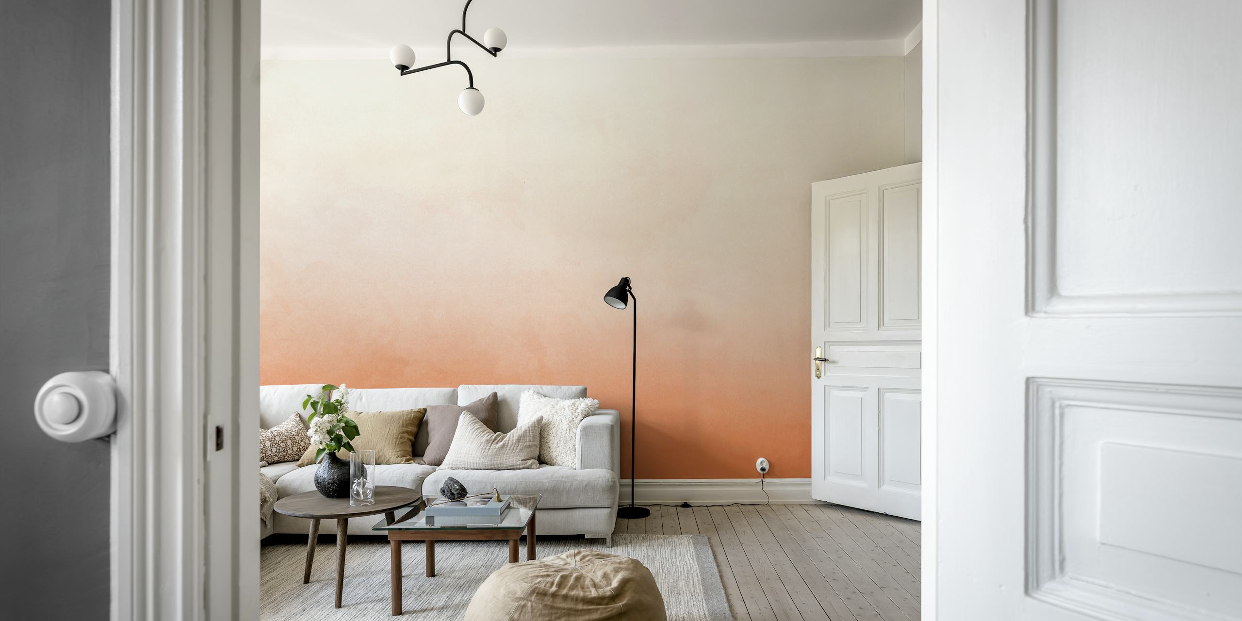 Orange watercolor ombre gradient wallpaper