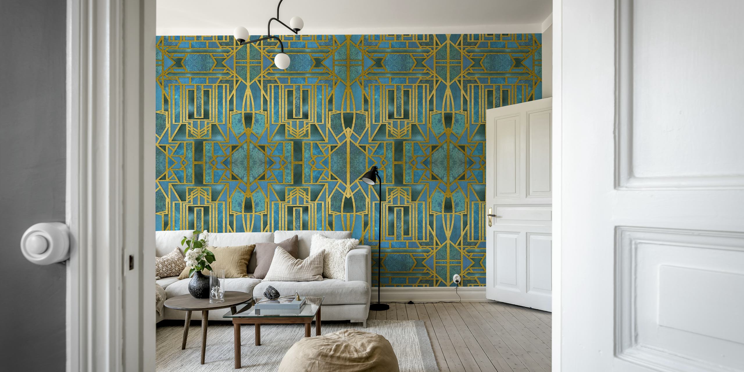 Elegant Retro Art Deco wallpaper in a room