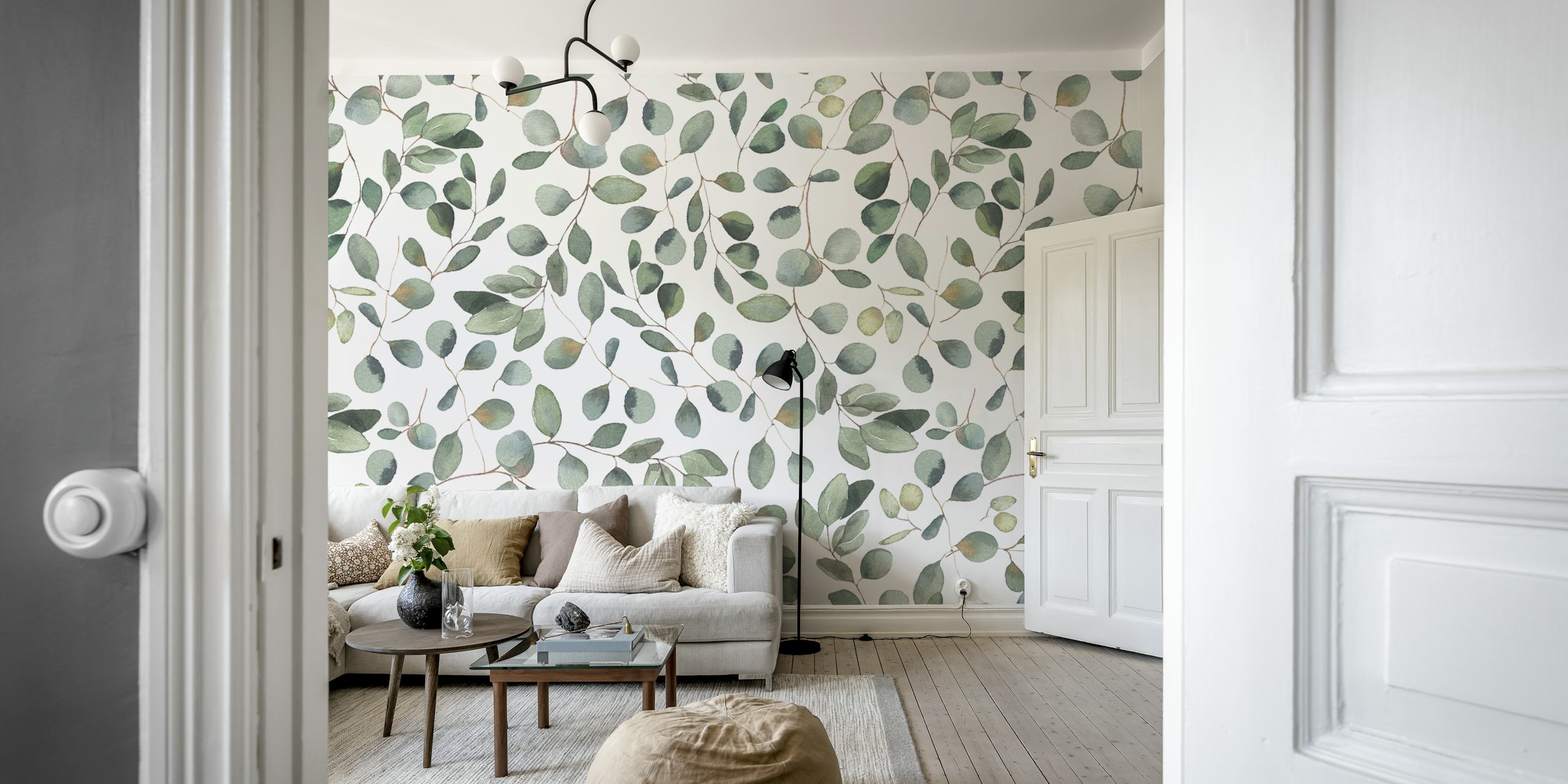 Eucalyptus Meadow wallpaper in a room setting