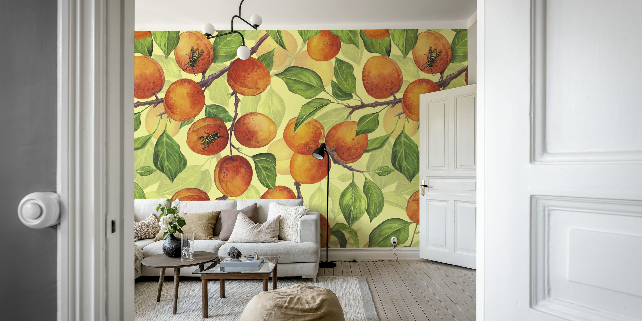 Apricot garden 2 wallpaper design in a room