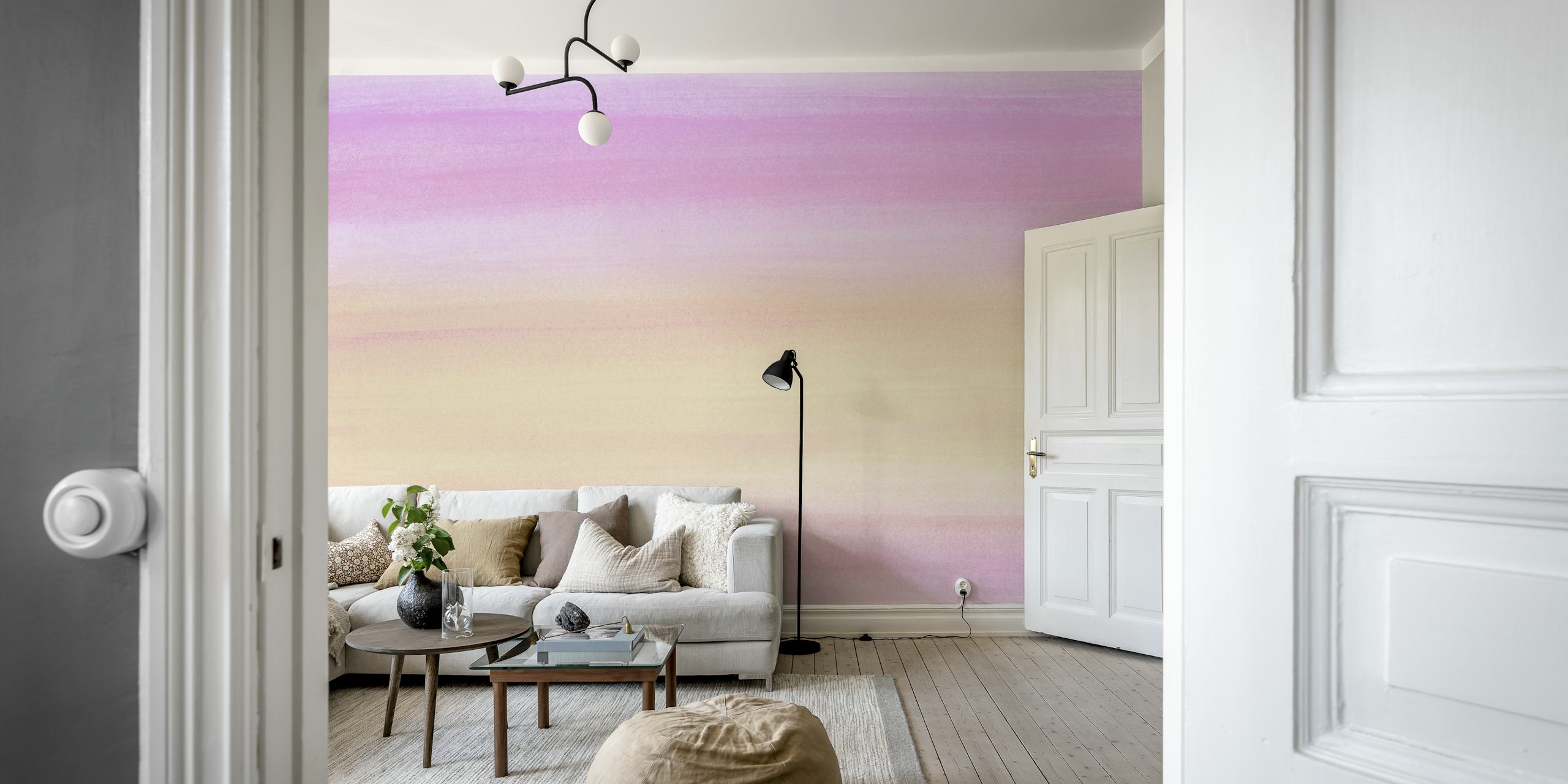 Pastel pink gradient watercolor design wallpaper