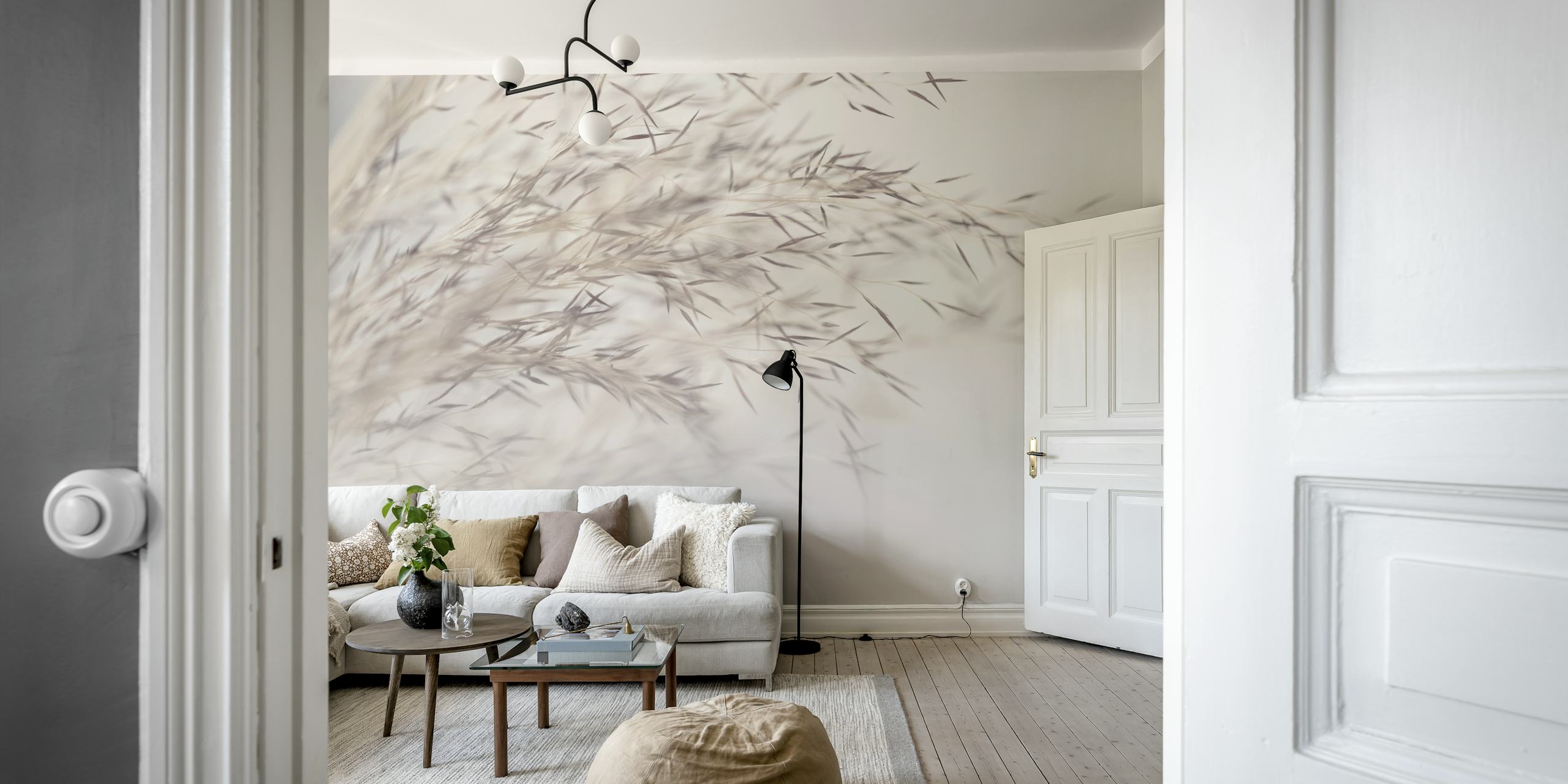 Soft Grass Fading White papel pintado en una habitación