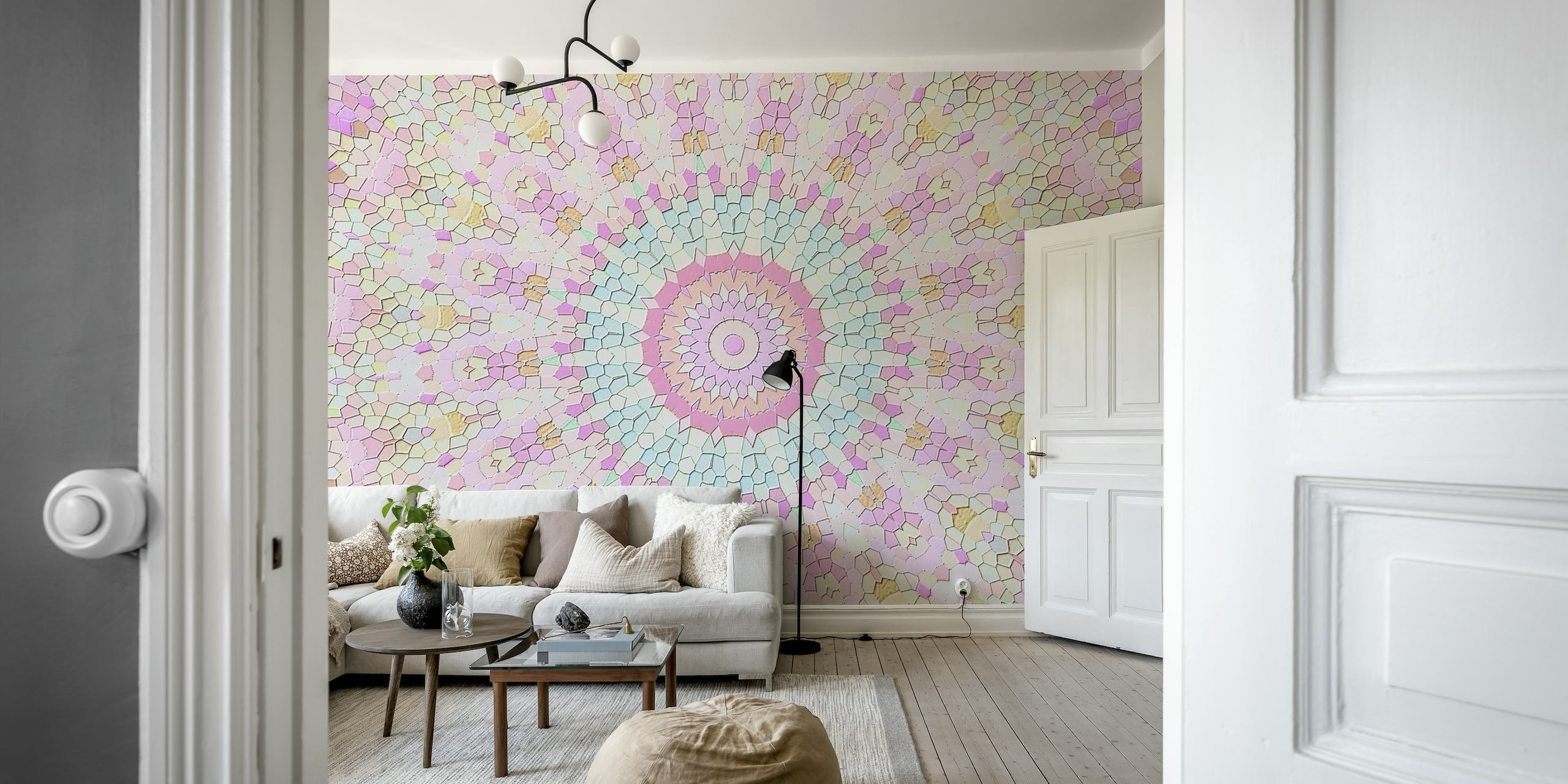 Arabesque Candy Mosaic Mandala wallpaper