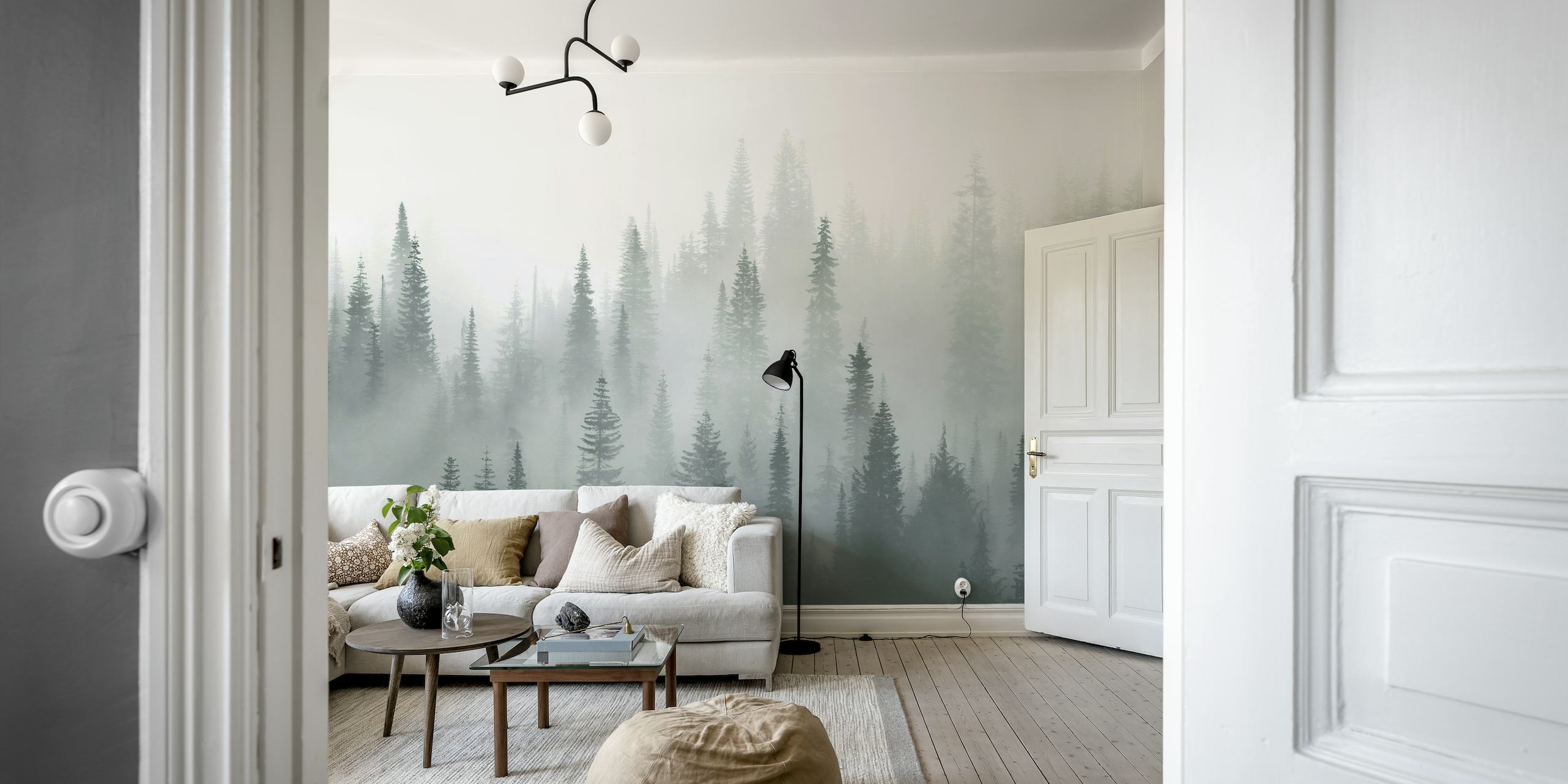 Misty forest silence wallpaper