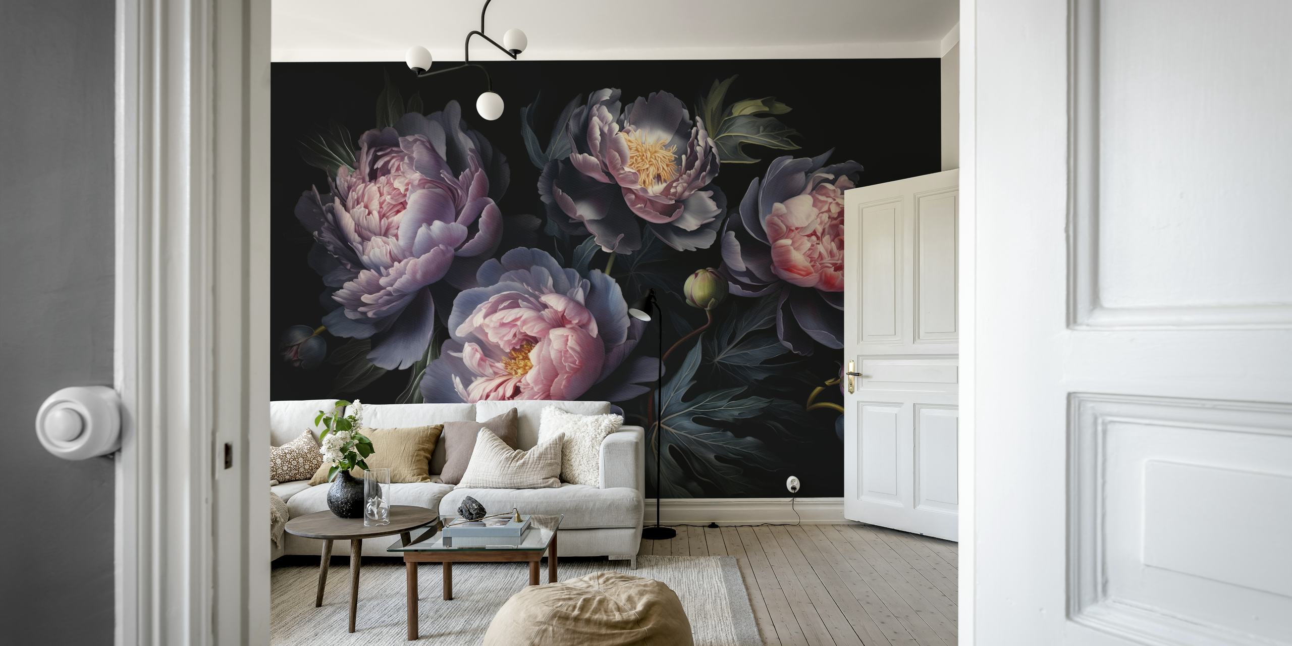 Moody Opulent Baroque Peonies σχέδιο ταπετσαρίας