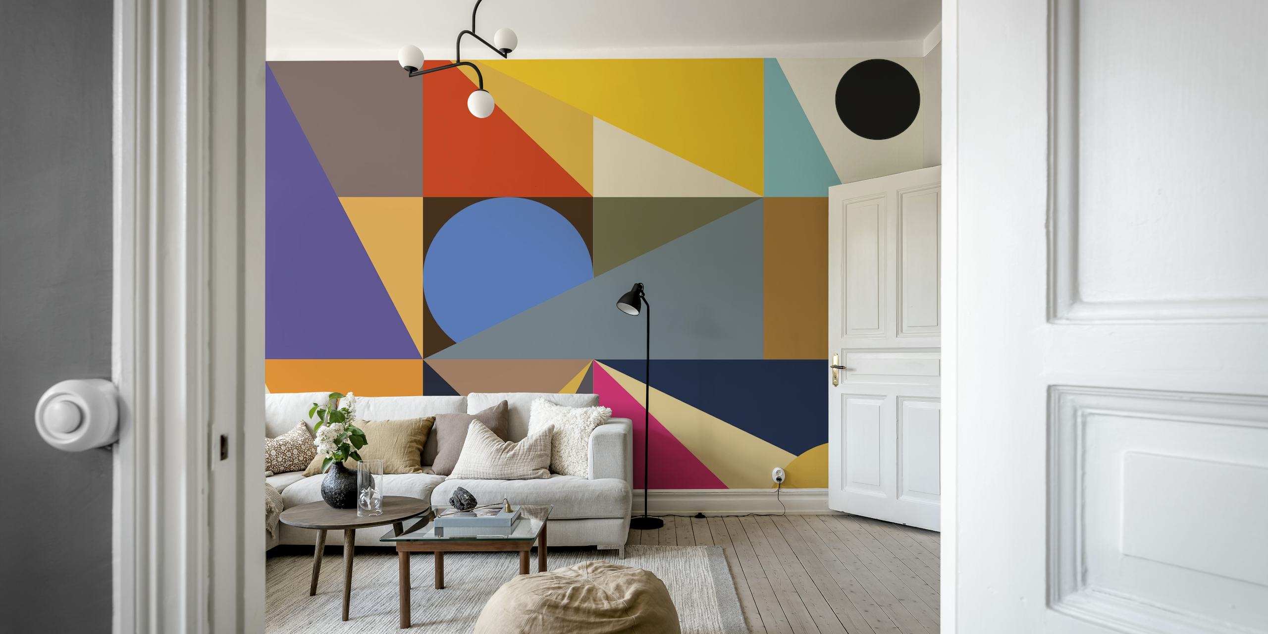 Mescolanza Bauhaus ταπετσαρία σε μια κομψή αίθουσα