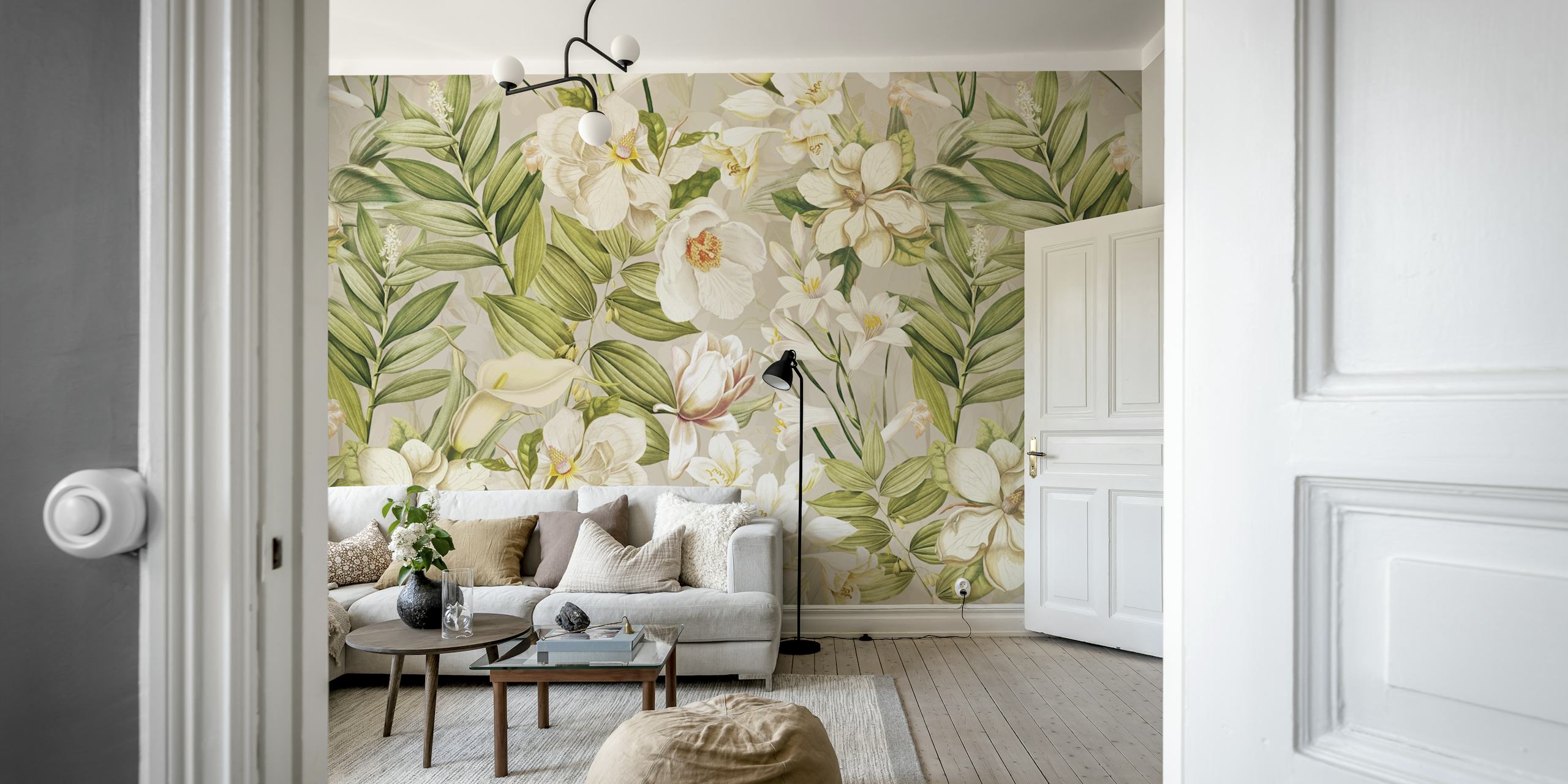 Exotic Camellia Garden tapet i et rom