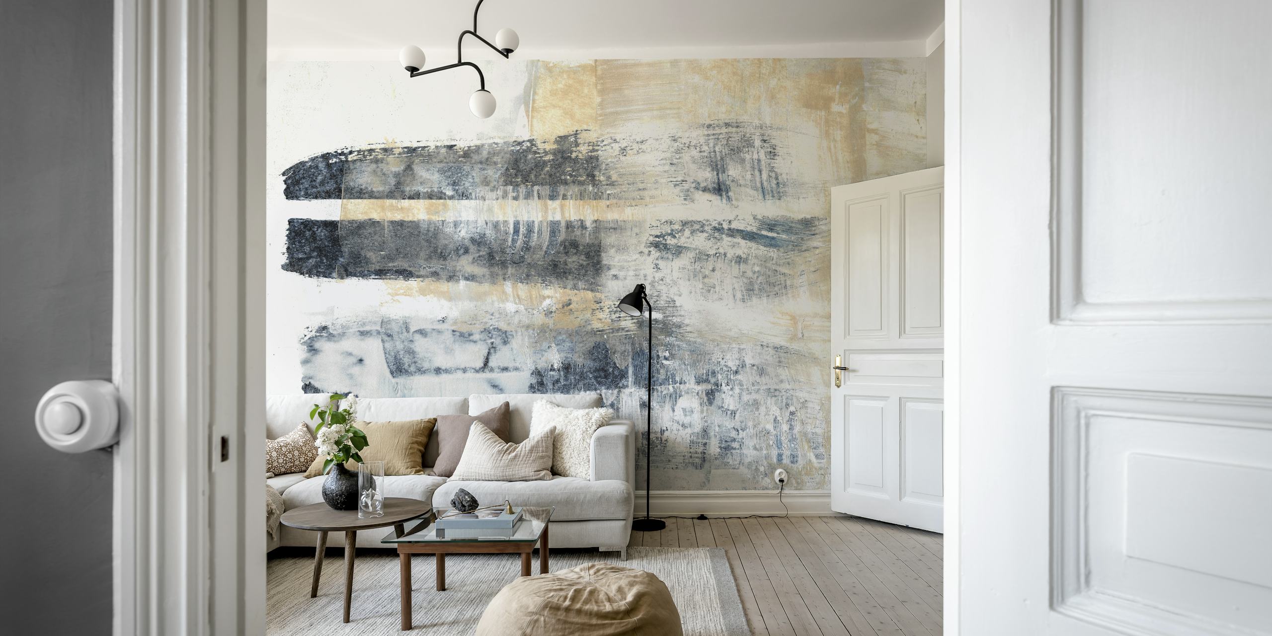 Abstract painting Equilibrium wallpaper in a room