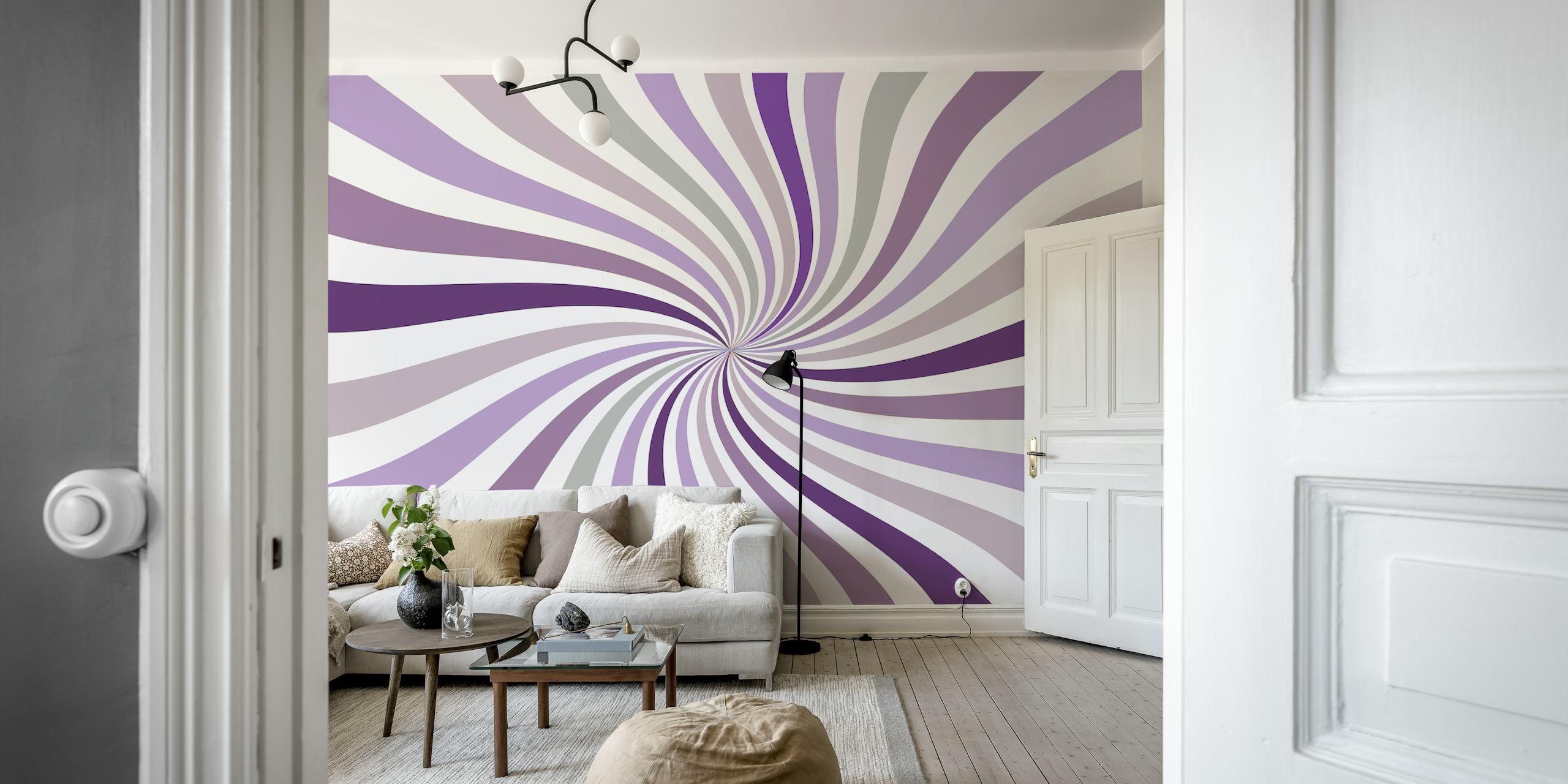 Vintage Purple Star tapet i ett rum