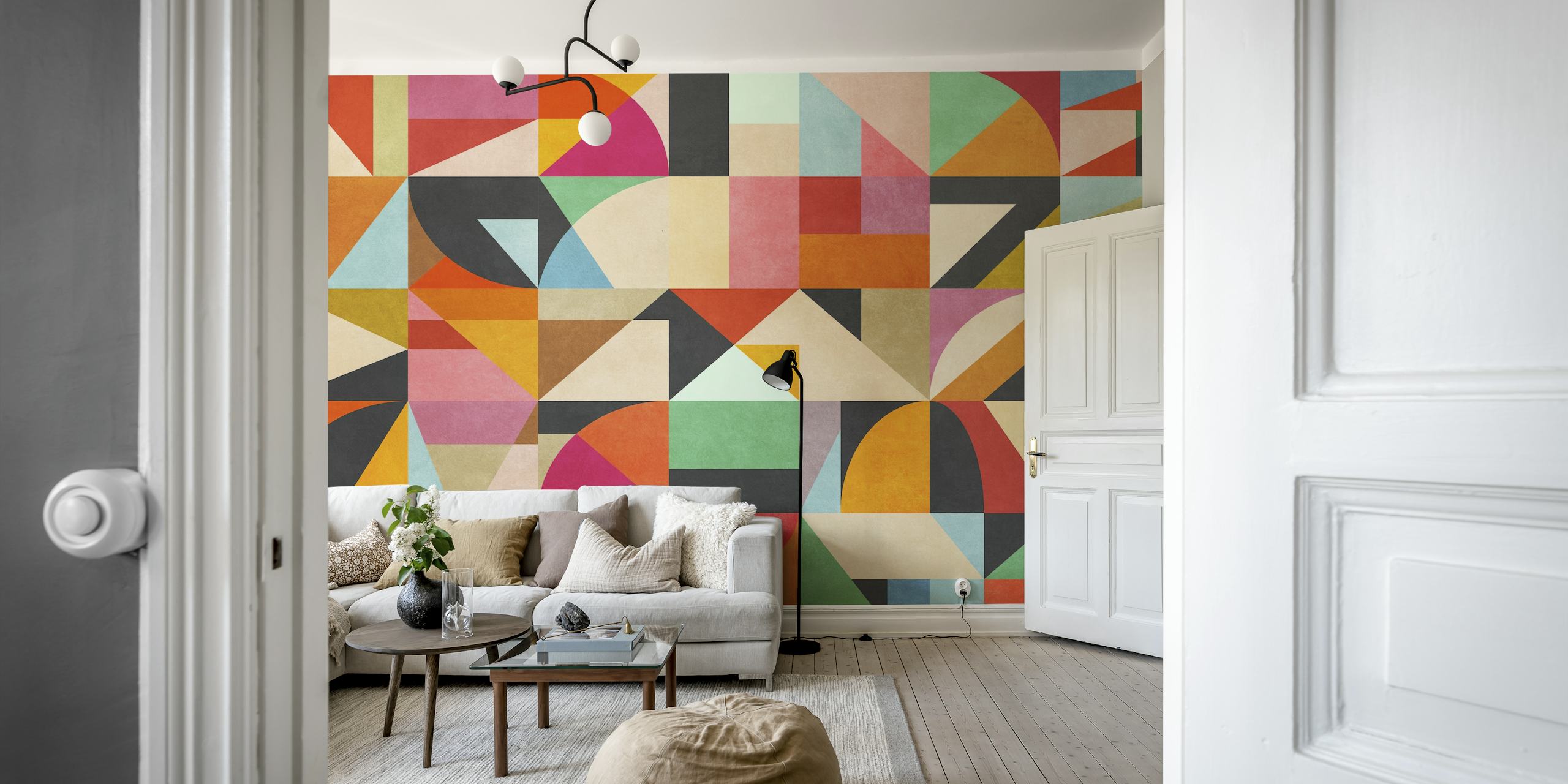 Geometric Concept 40 papel de parede em um quarto