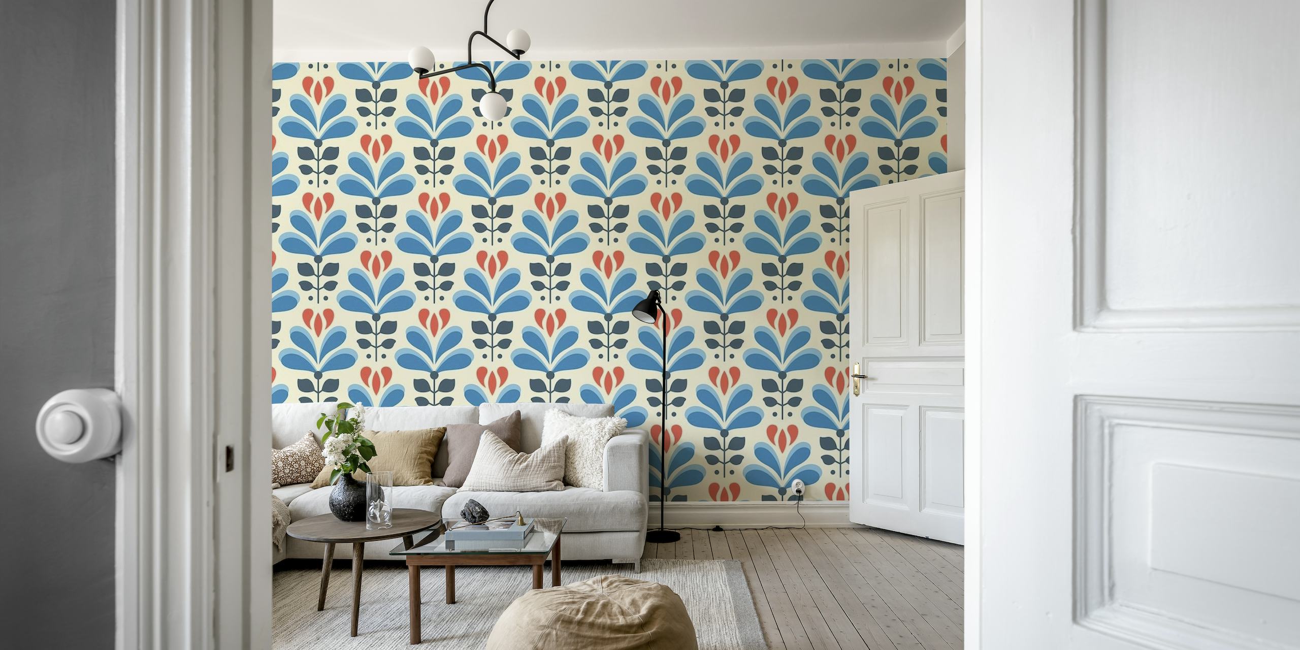 2122 Blue flowers wallpaper
